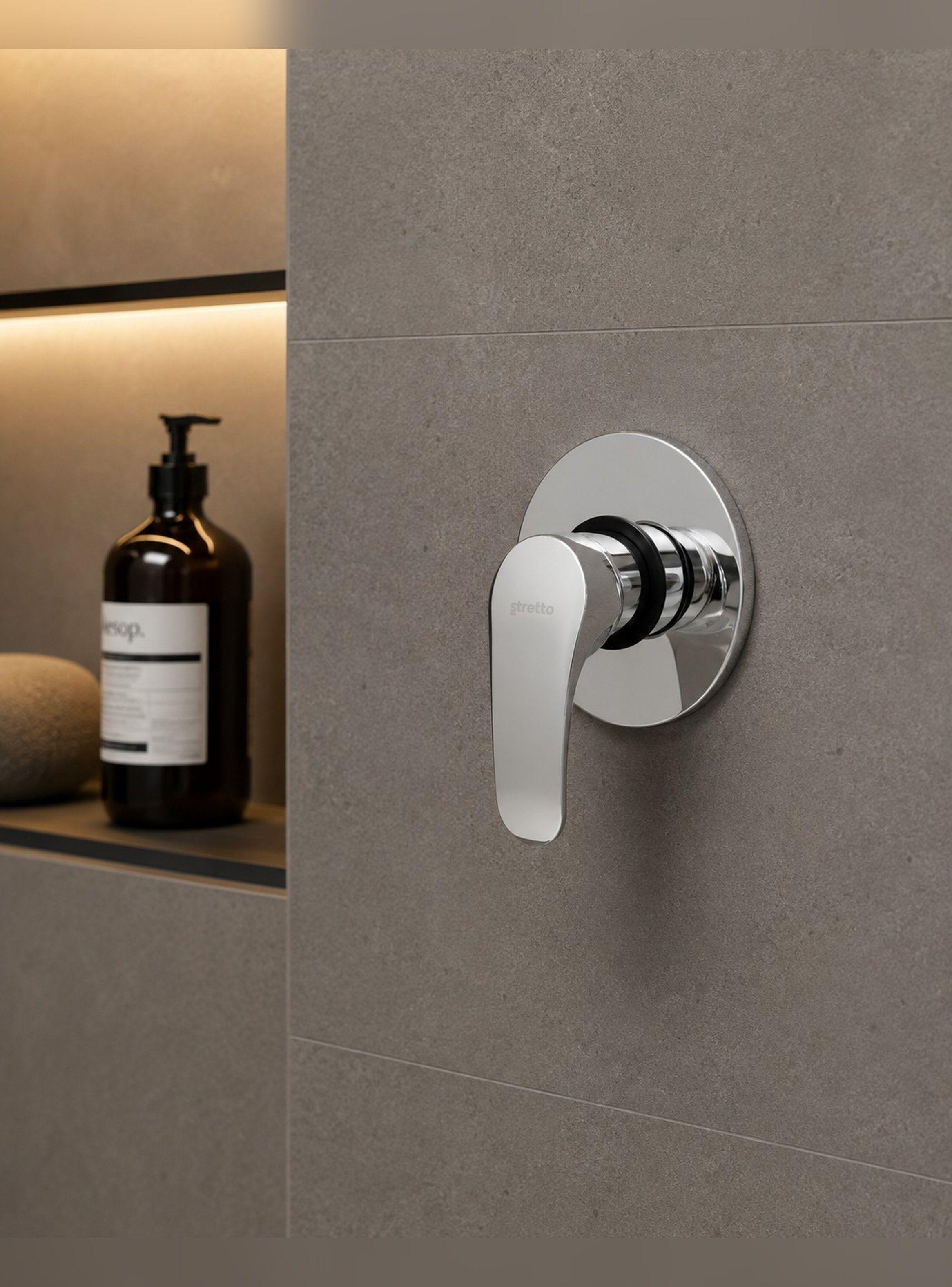 Monomando Llave Grifo Ducha Empotrado New Standard Stretto-0