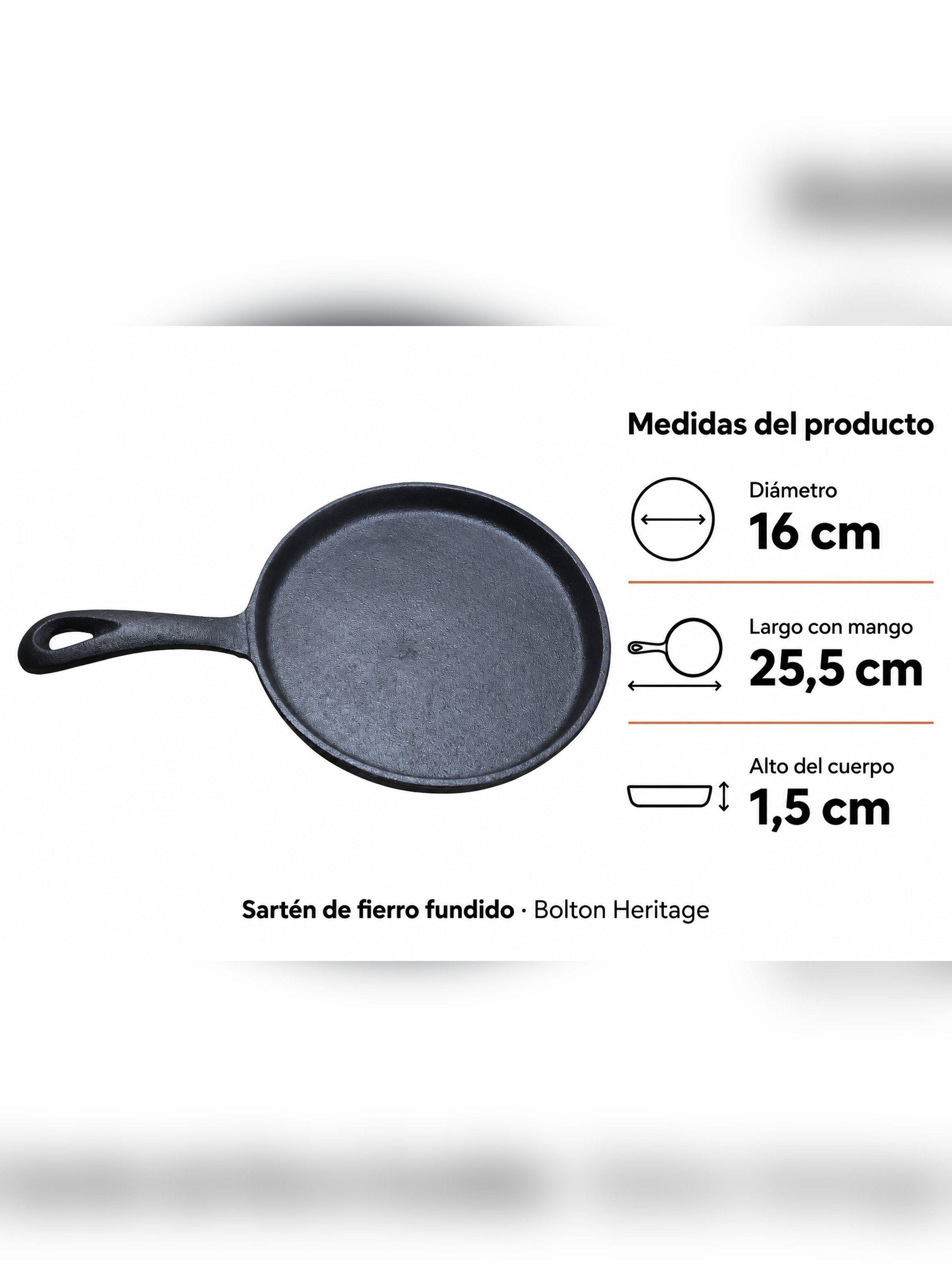 Sartén de Fierro Fundido Bolton 16 cm Inducción y Horno-5