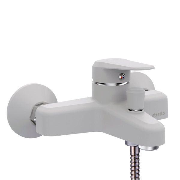 Monomando Llave Grifo Para Tina Ducha Modelo Padova Blanco-2
