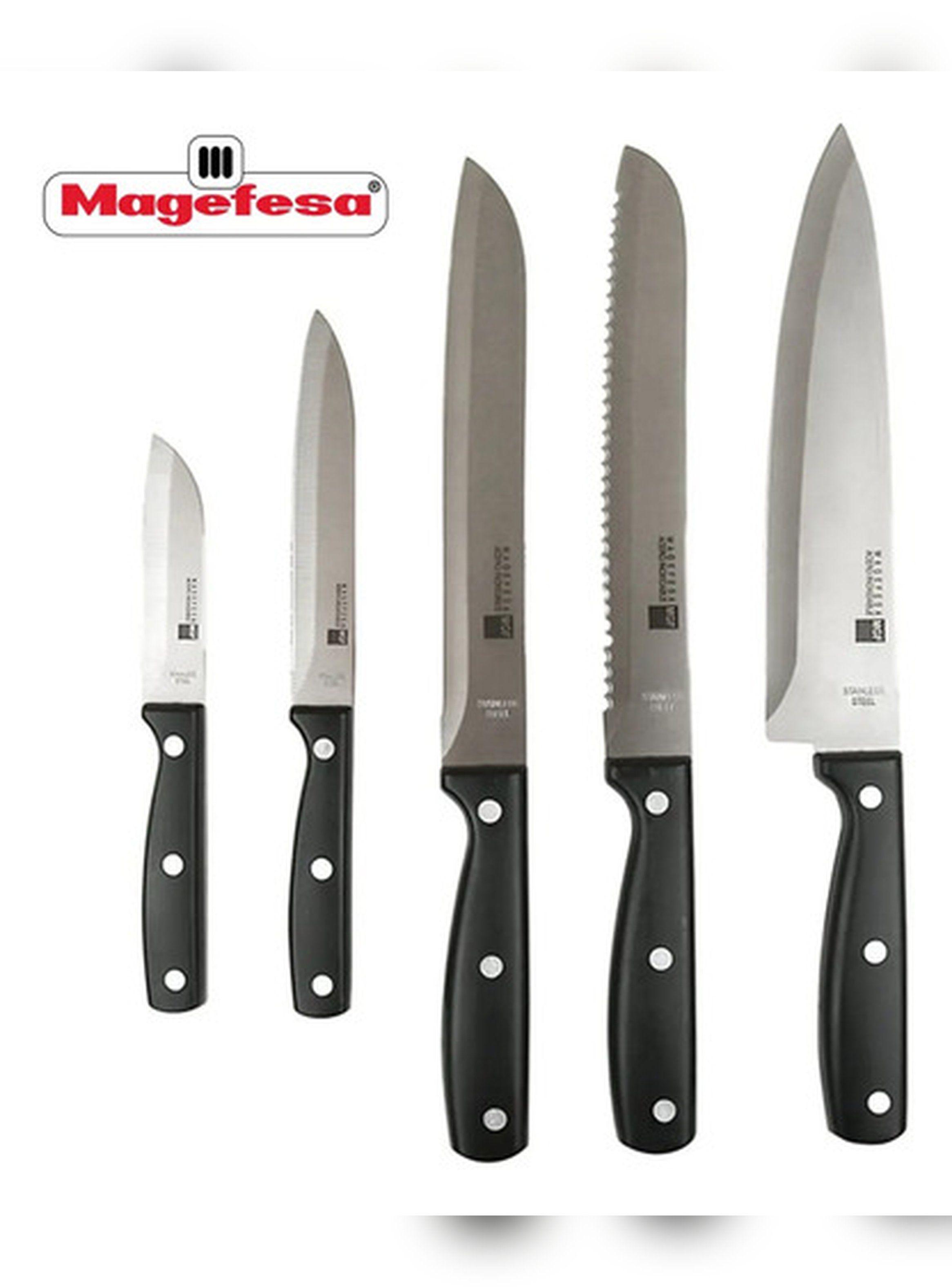 Set De Cuchillos De Cocina 6 piezas Taco Madera Magefesa Col-6