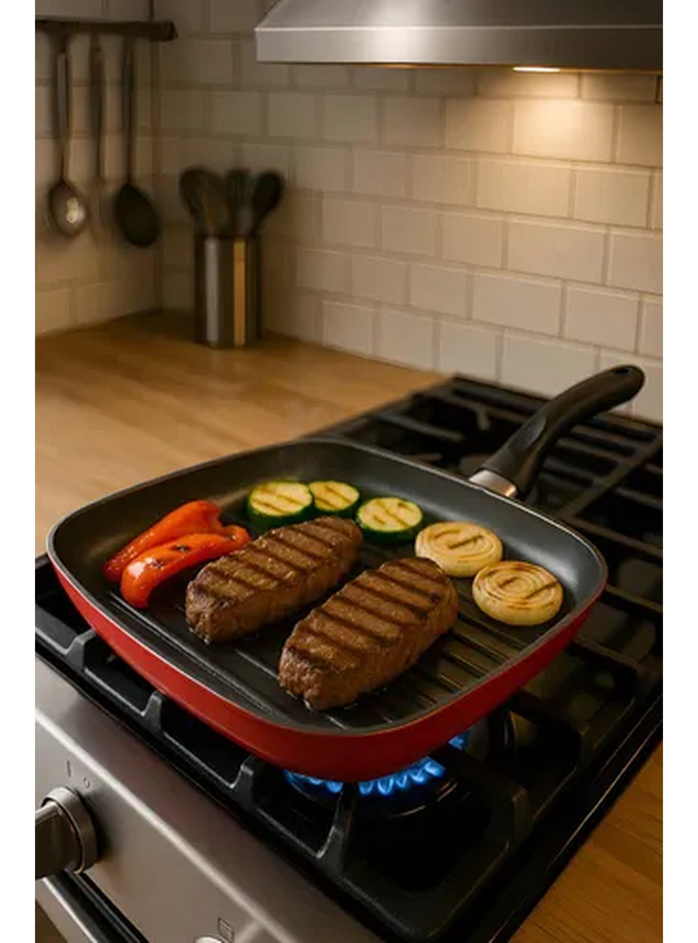 Sarten Asador Antiadherente 27 Cm Acero Vitrificado Magefesa-0
