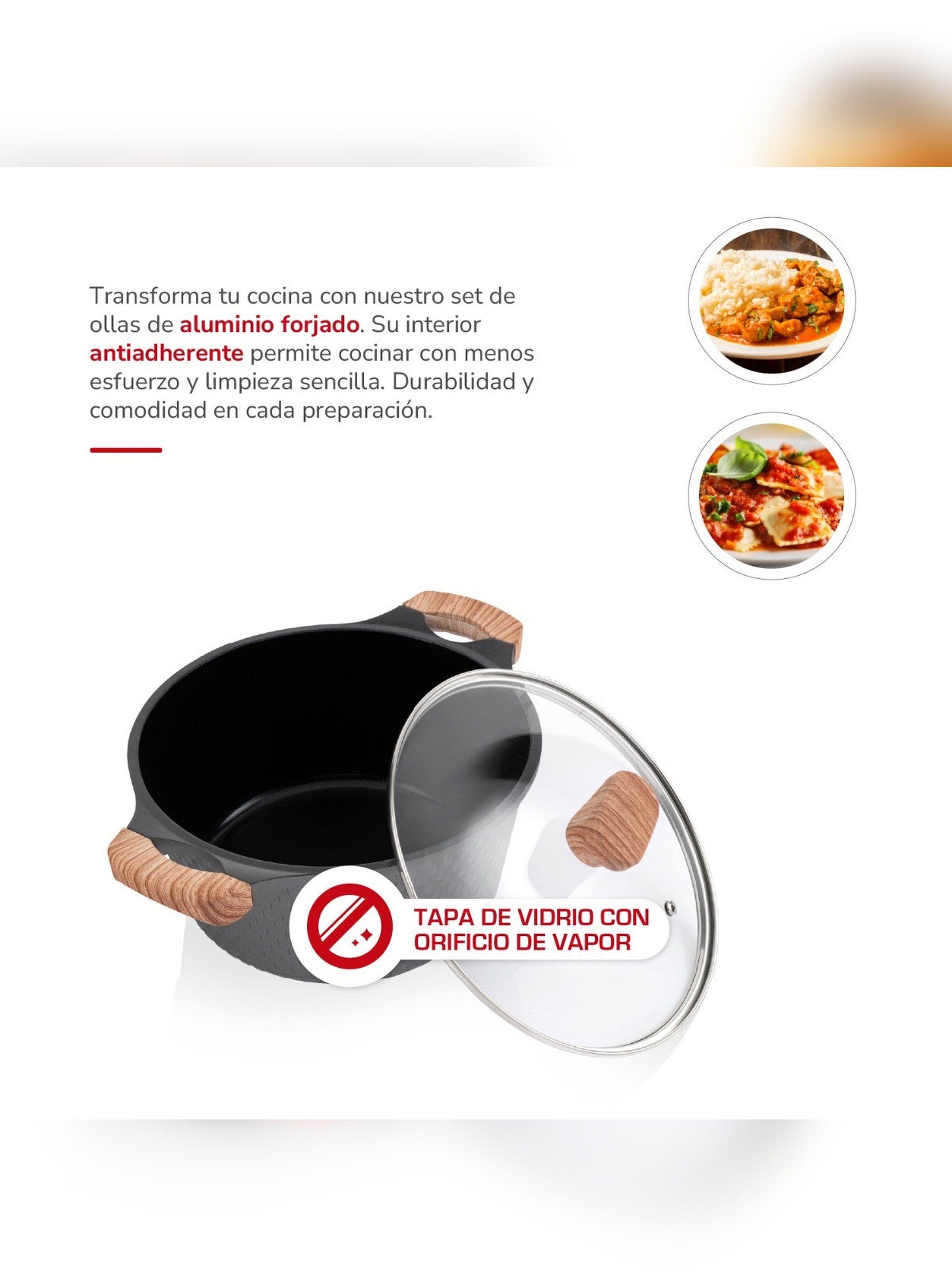 Batería Cocina Thomas TH-MB07GM 7 Piezas Ollas Sartén Gris-4