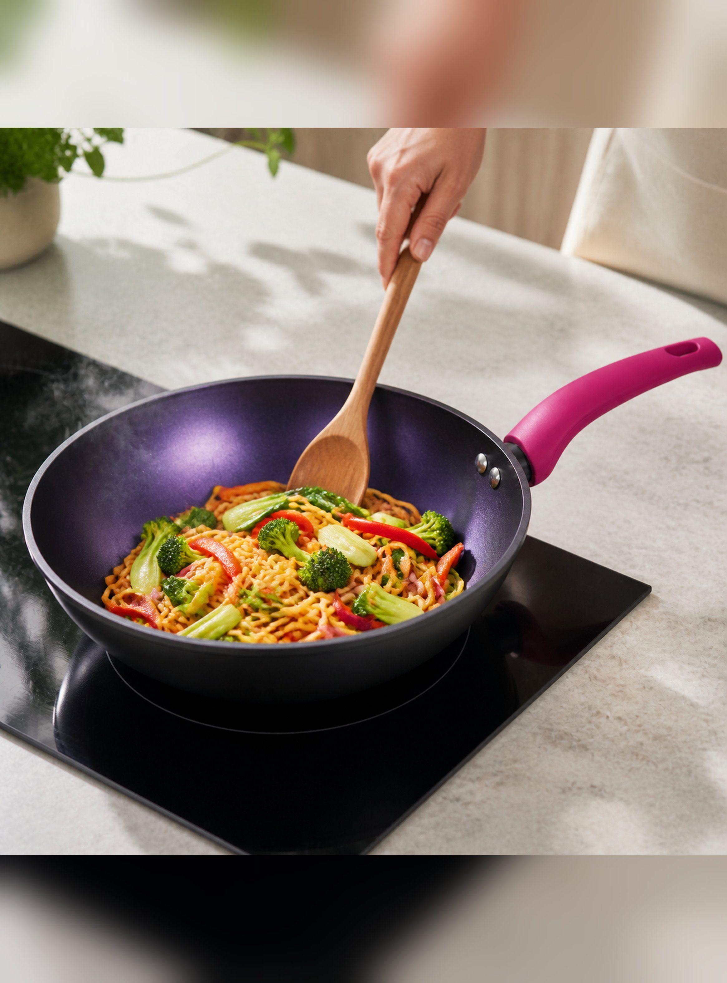 Wok Antiadherente Vitta Cherry 28cm Aluminio Forjado-2