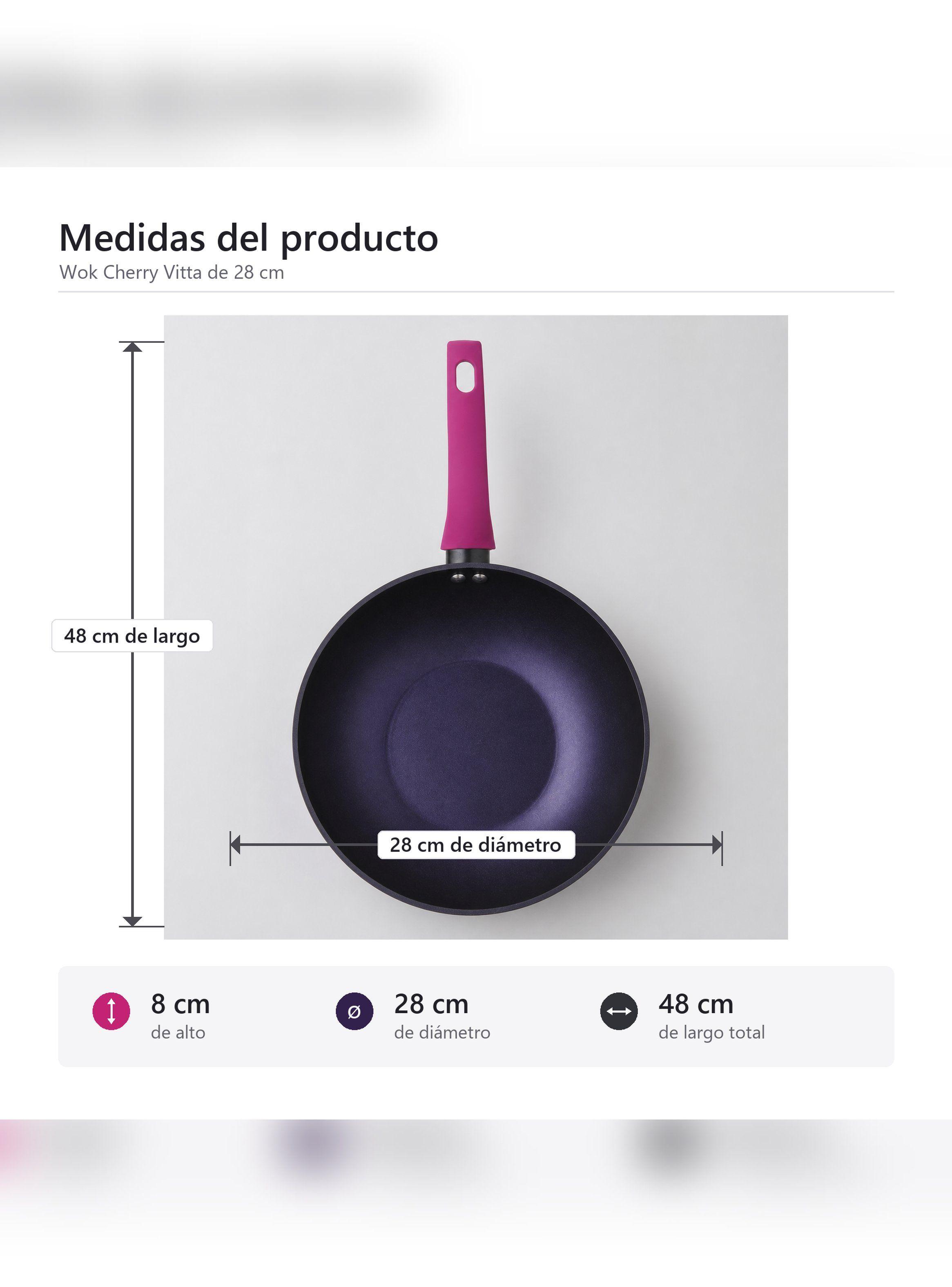 Wok Antiadherente Vitta Cherry 28cm Aluminio Forjado-9