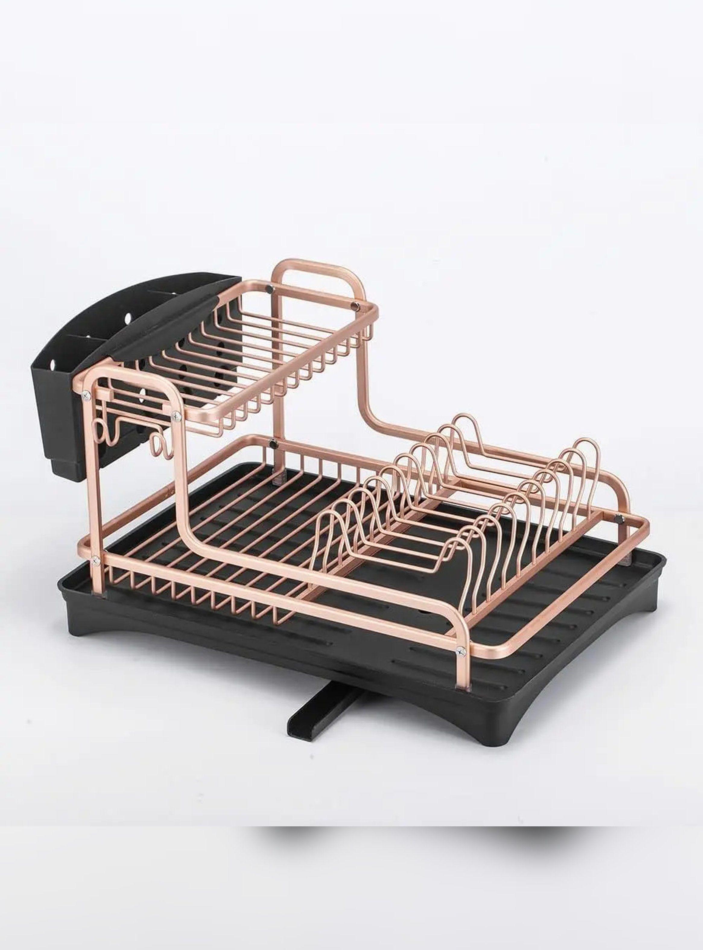 Secaplatos Escurridor De 2 Niveles Aluminio Rose Gold-4