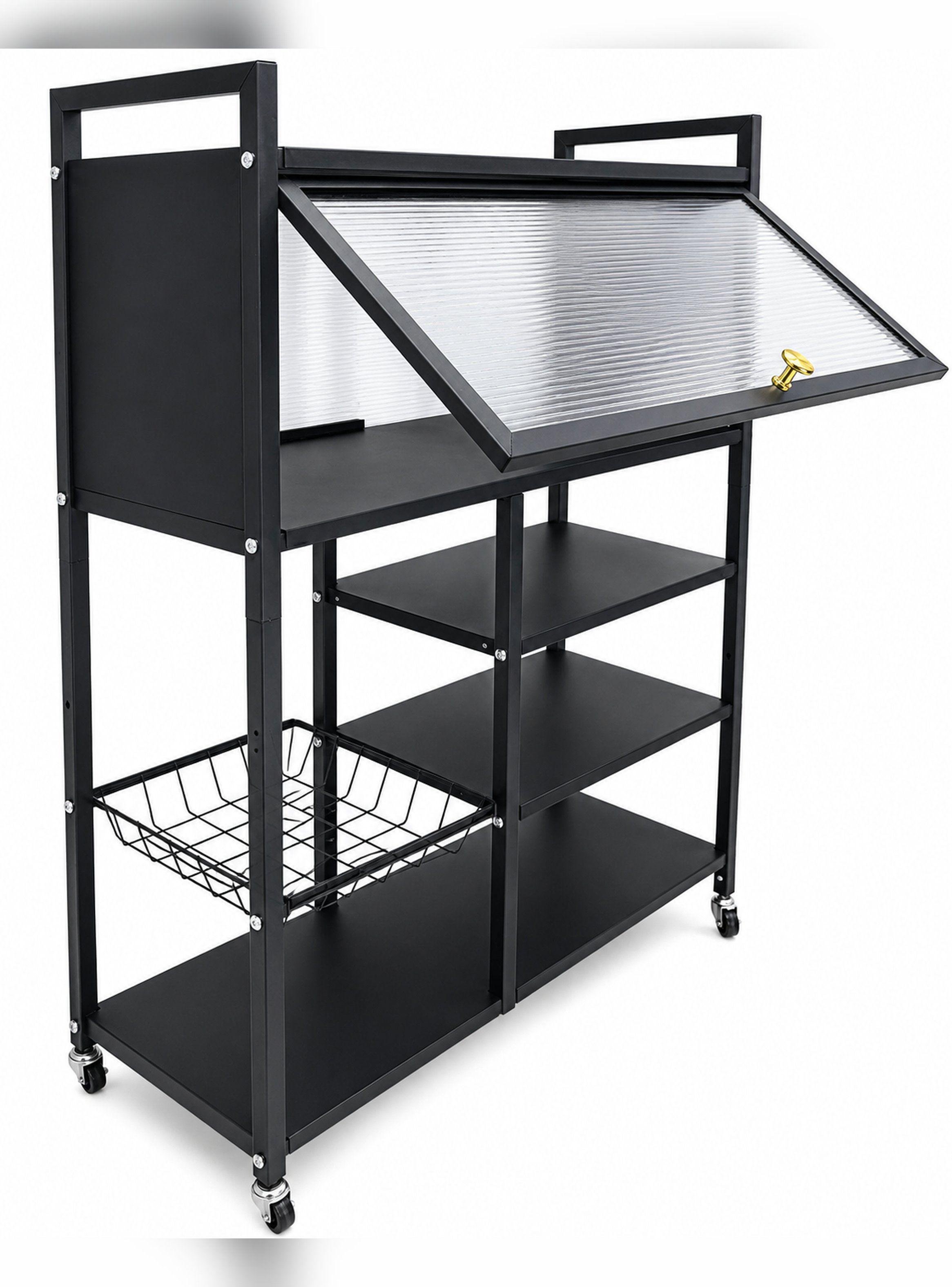 Estante Organizador Multiuso de Cocina con Gabinete y Ruedas-7