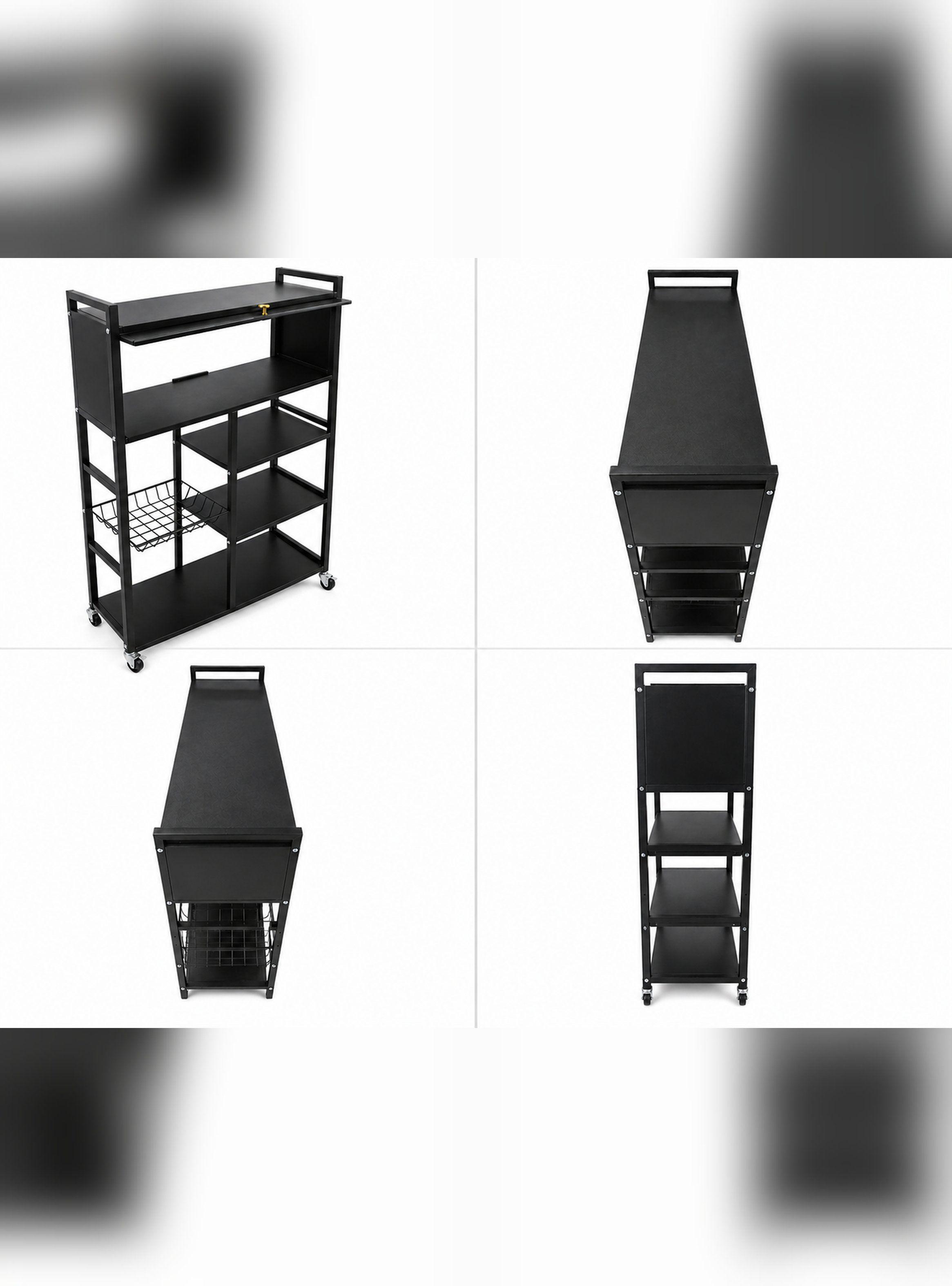 Estante Organizador Multiuso de Cocina con Gabinete y Ruedas-8