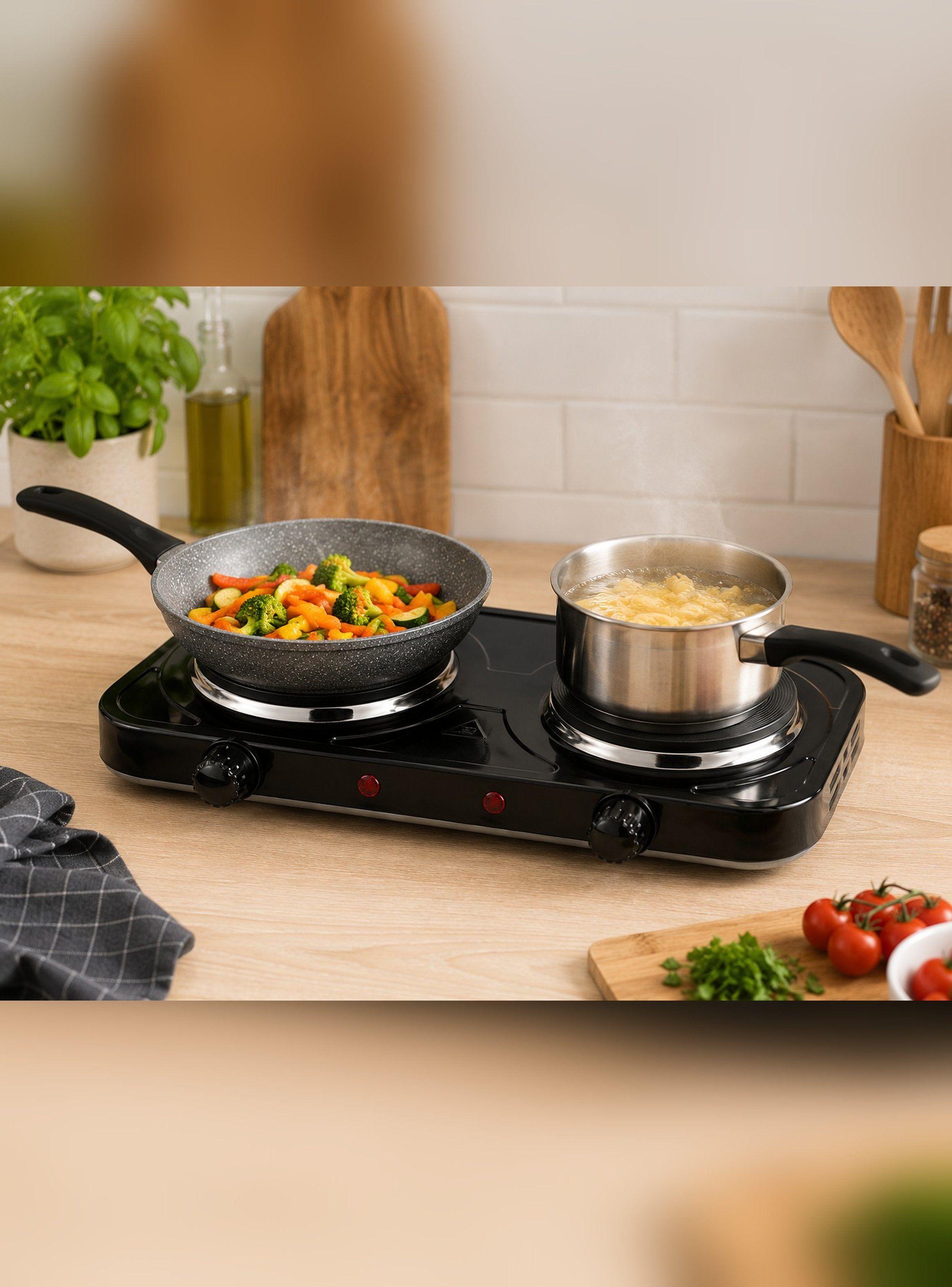 Cocinilla Anafe Cocina Electrica Dos Platos Color Negro-4