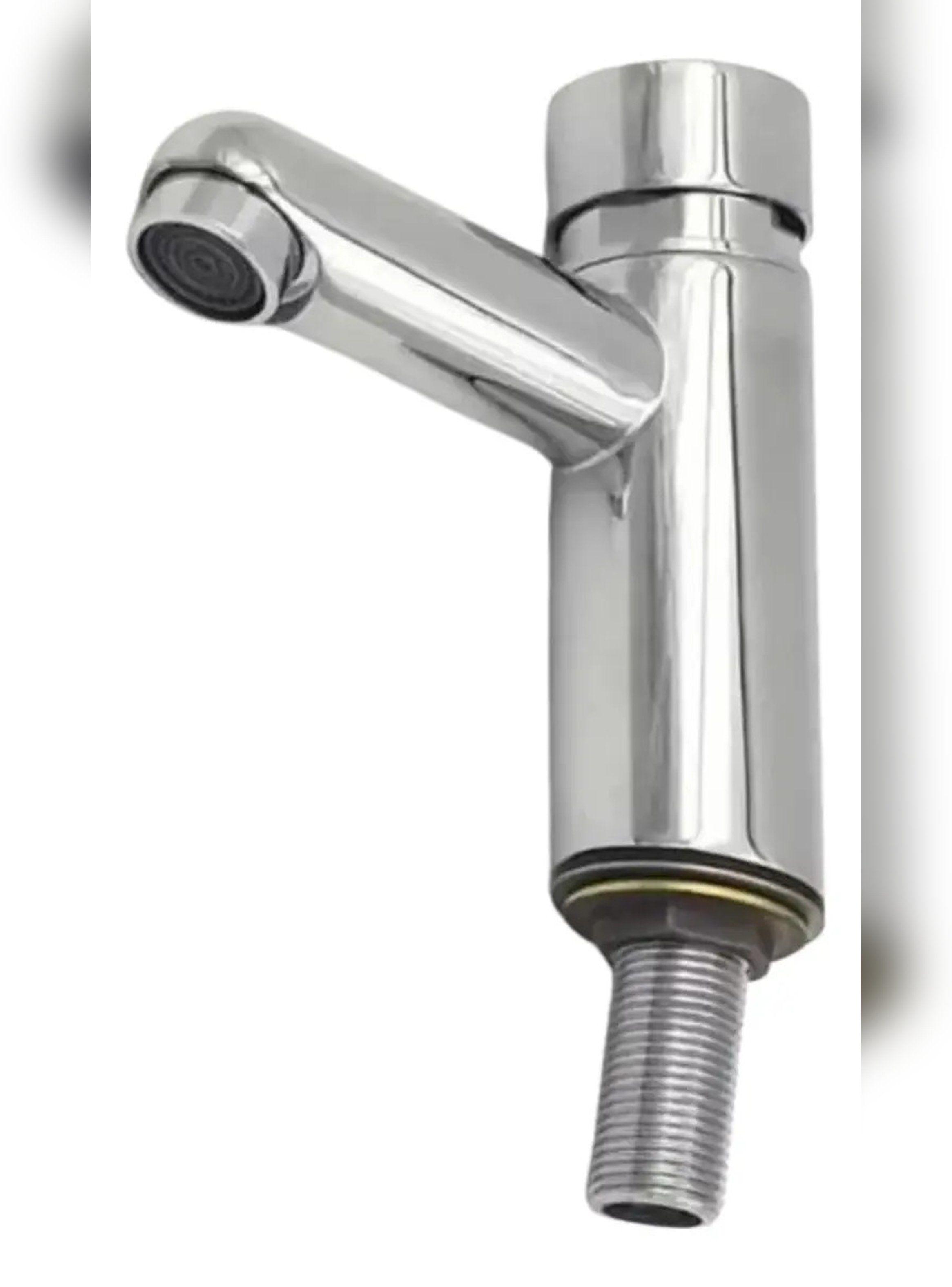 Llave Grifo Lavatorio Temporizada Cilindrica Marca Taumm-4