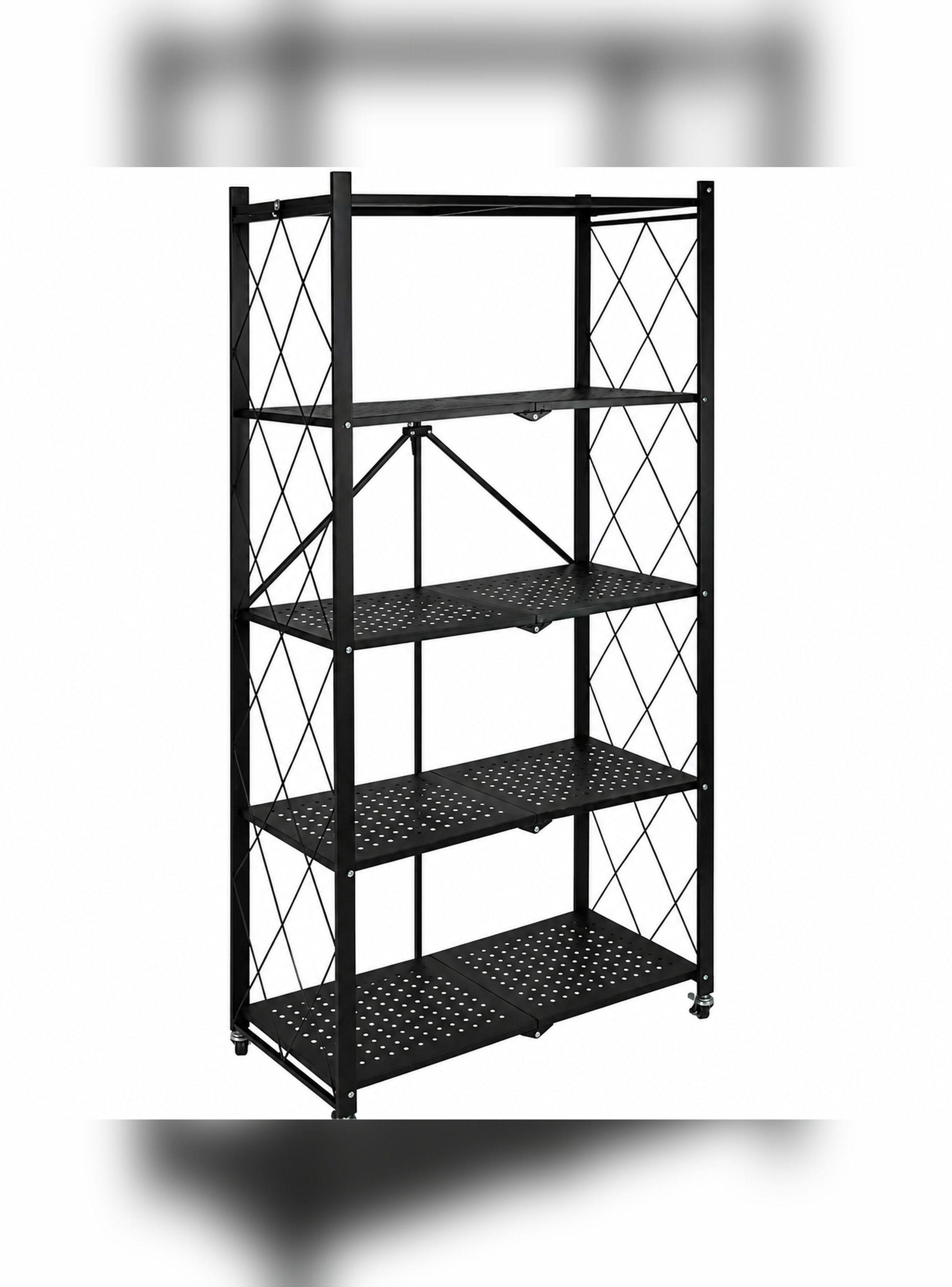 Estante Plegable 5 Niveles Organizador Acero Carbono Negro-2