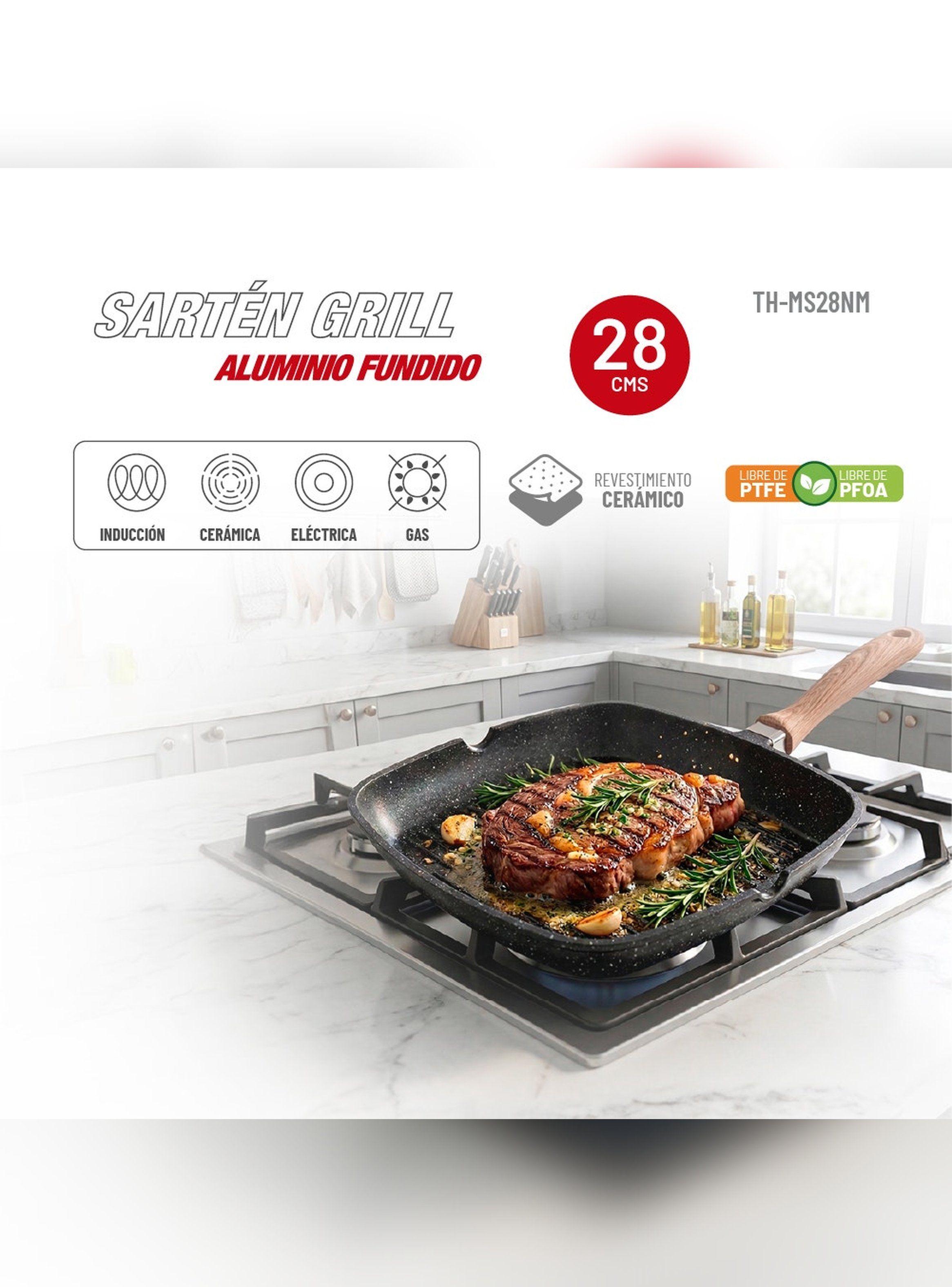 Sartén Grill Thomas TH-MS28NM 28 cm Plancha Parrilla Asador-2