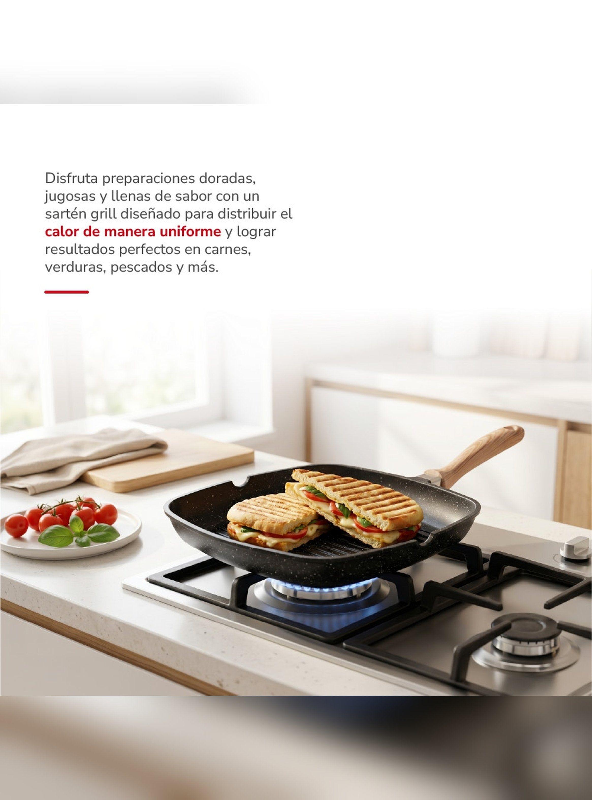 Sartén Grill Thomas TH-MS28NM 28 cm Plancha Parrilla Asador-3