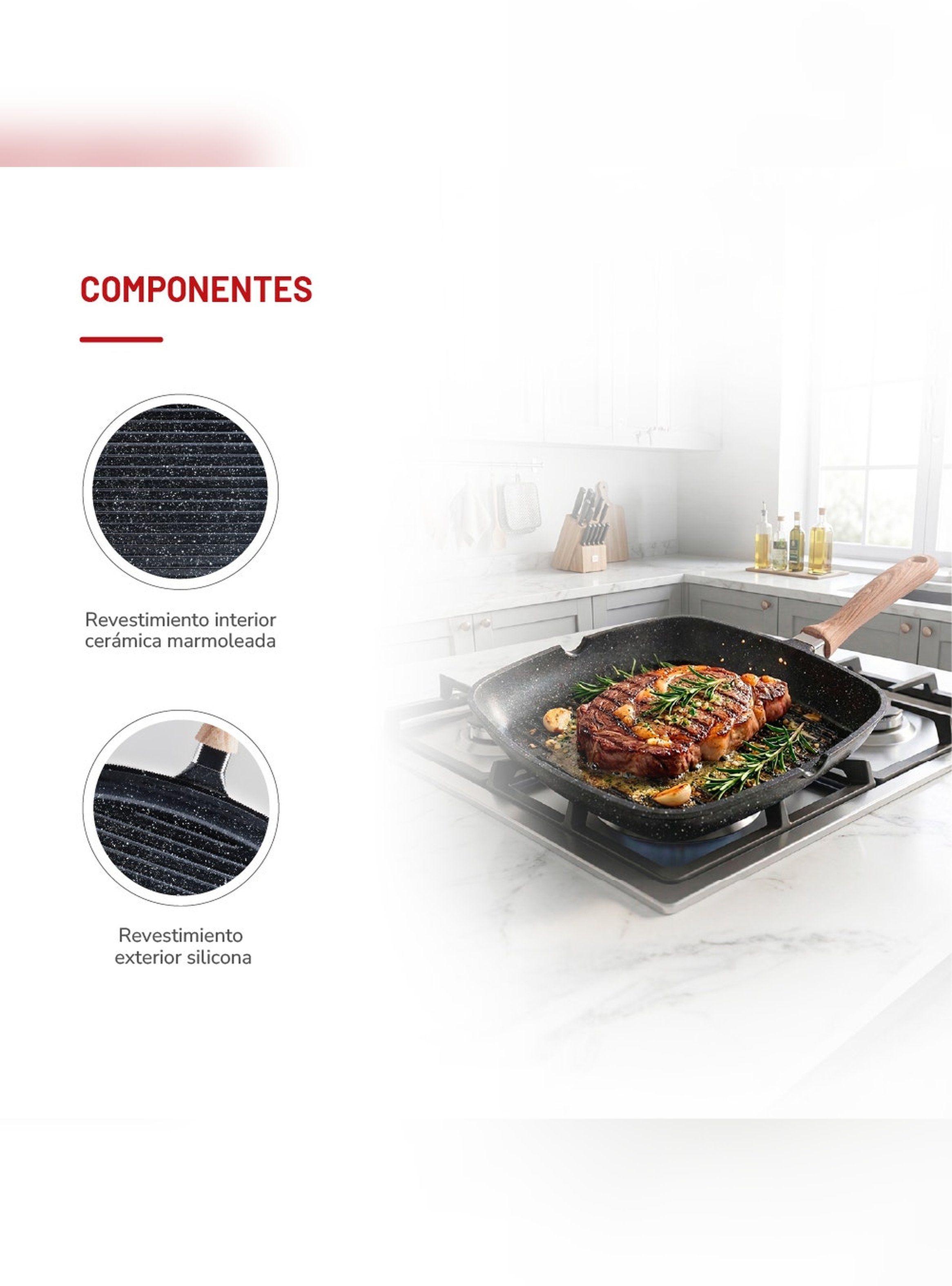Sartén Grill Thomas TH-MS28NM 28 cm Plancha Parrilla Asador-5