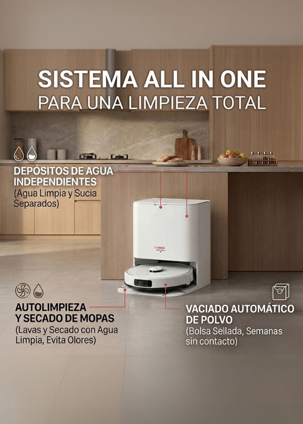 Osoji D2000 Pro - Robot Aspiradora y Trapeadora-4