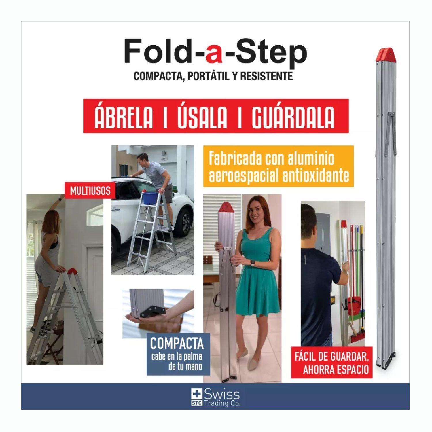 Escalera Plegable de Aluminio Multiproposito Fold A Step 4 Escalones-4