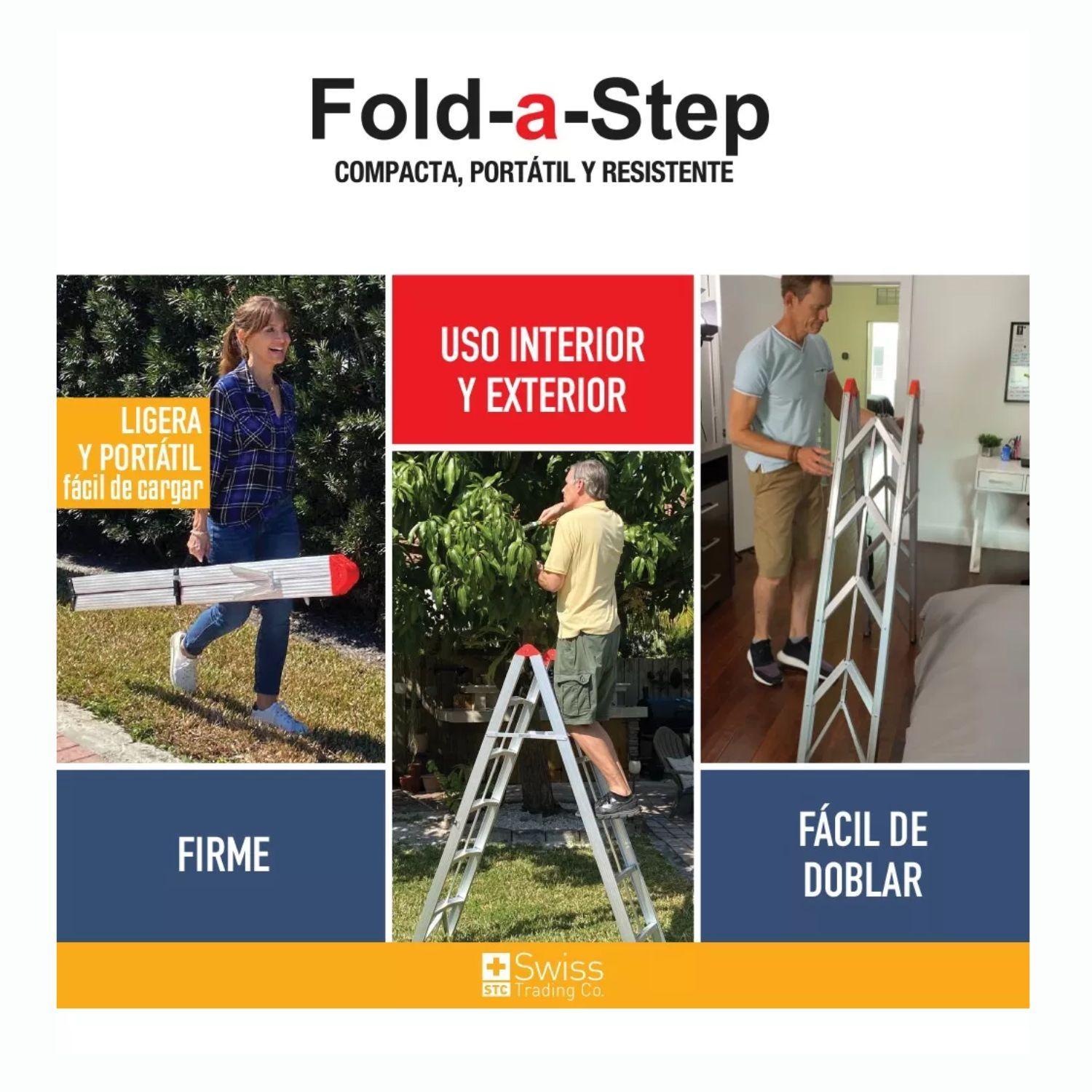 Escalera Plegable de Aluminio Multiproposito Fold A Step 4 Escalones-6