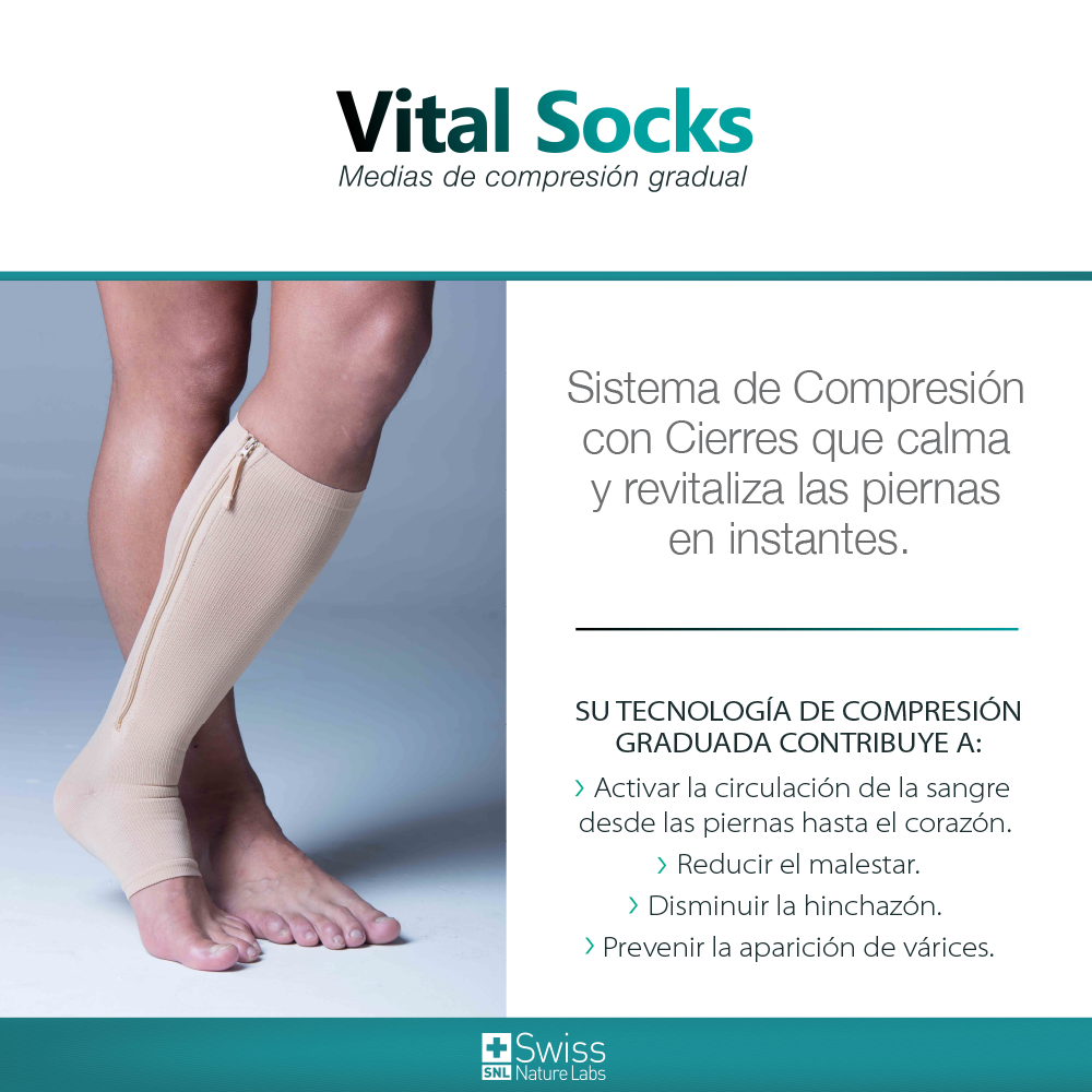 Medias Compresion Vital Socks 2 pares Beige + 1 Negro-1