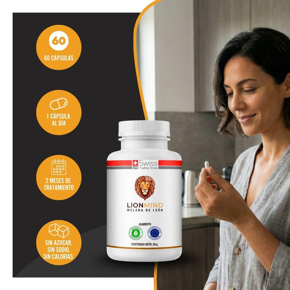 Melena de León Suplemento Natural LionMind Activa tu Cerebro más Memoria Hongo 2 meses-2