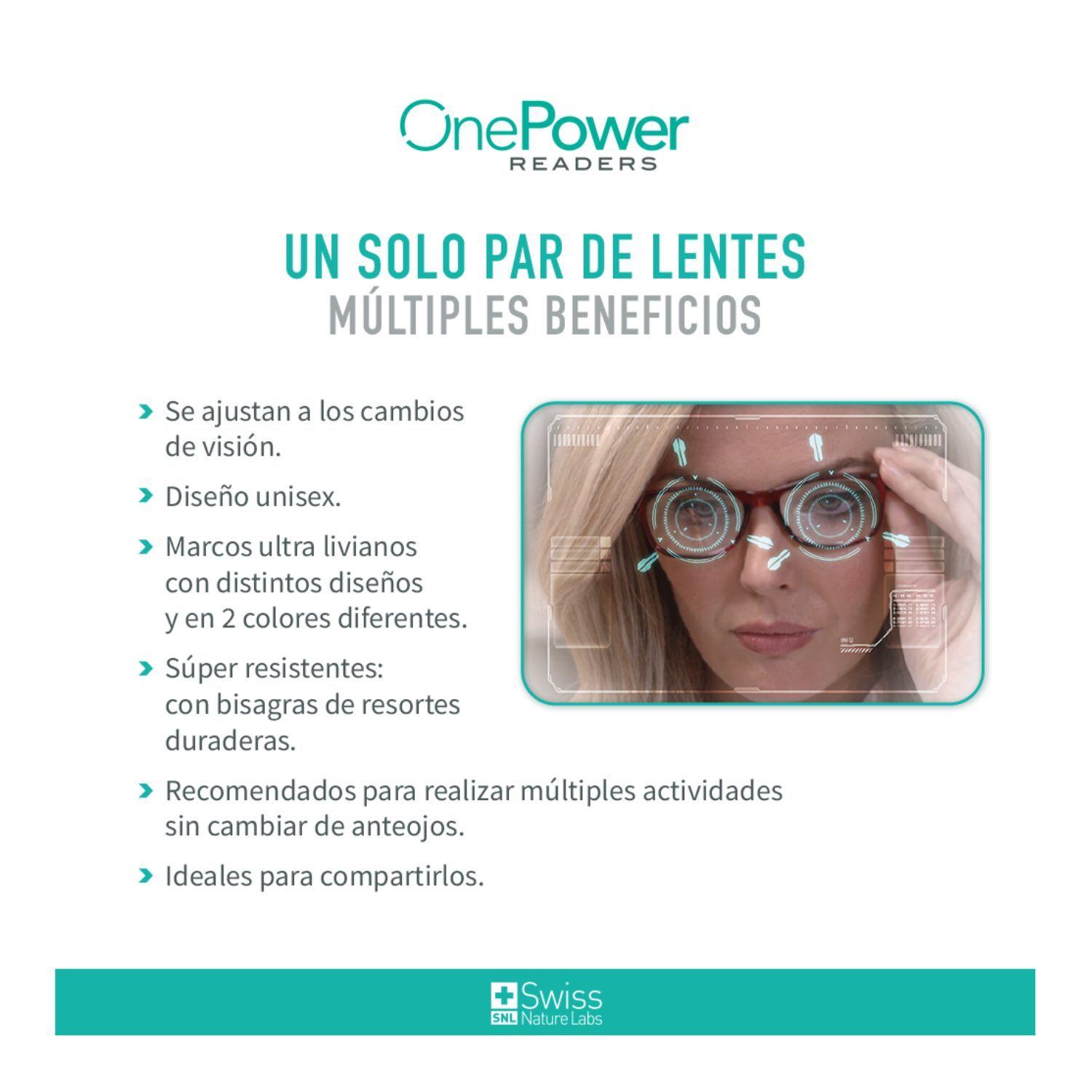 Set de 2 Anteojos, Lentes One Power Readers de Color Marrón + Lentes de Sol-5