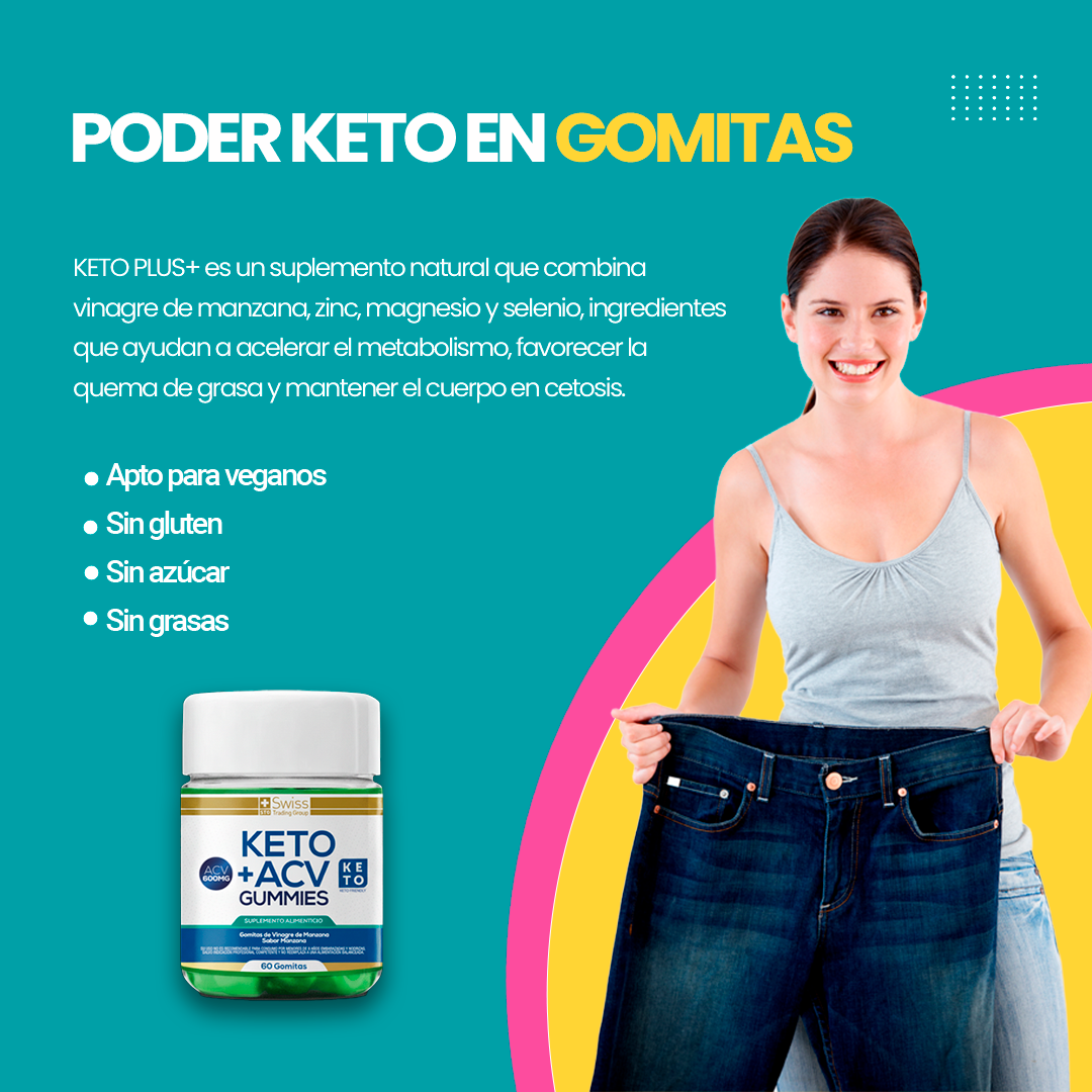 Keto Plus 120 Gomitas Vinagre De Manzana Quema Grasa Sin Azúcar-4
