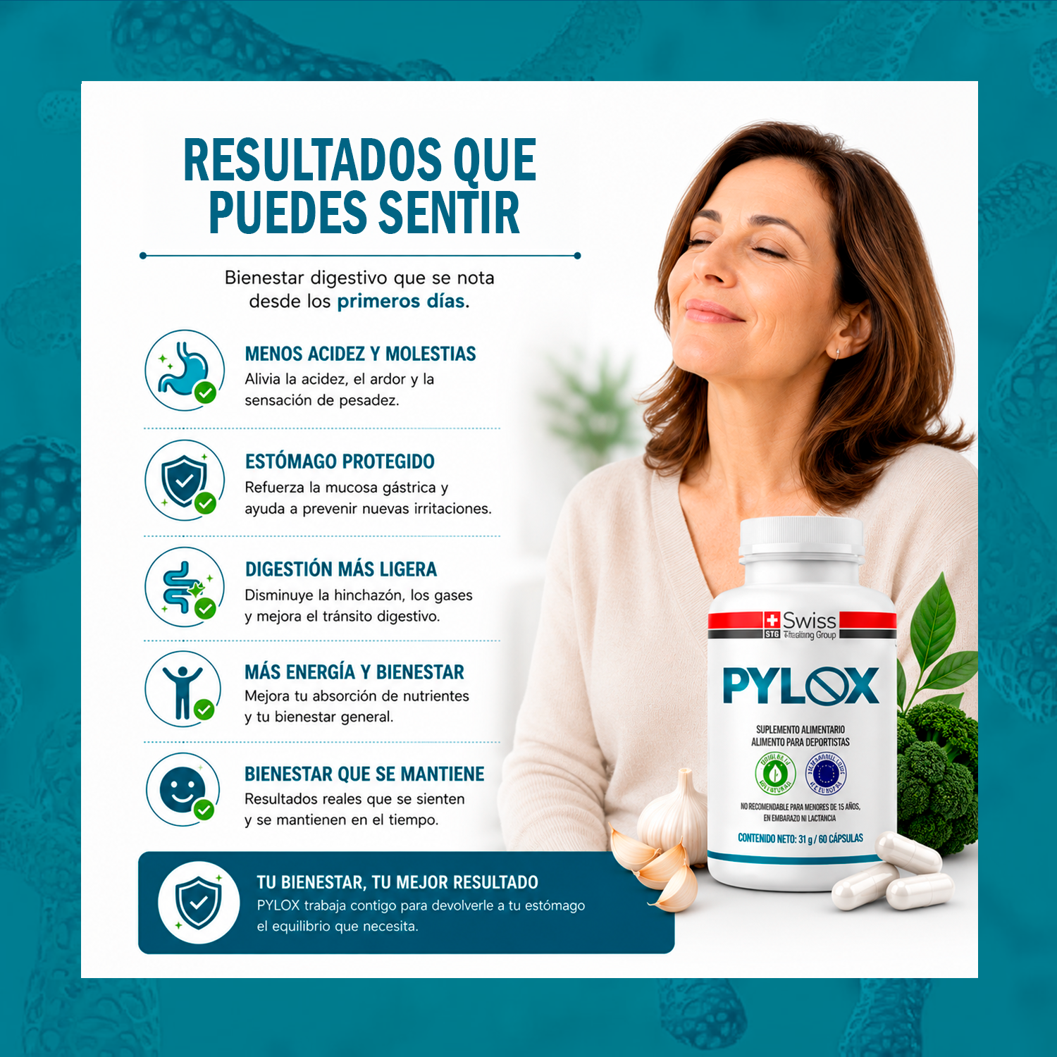 Pylox El Anti-Pylori Natural Gastritis Reflujo 180 Caps-9