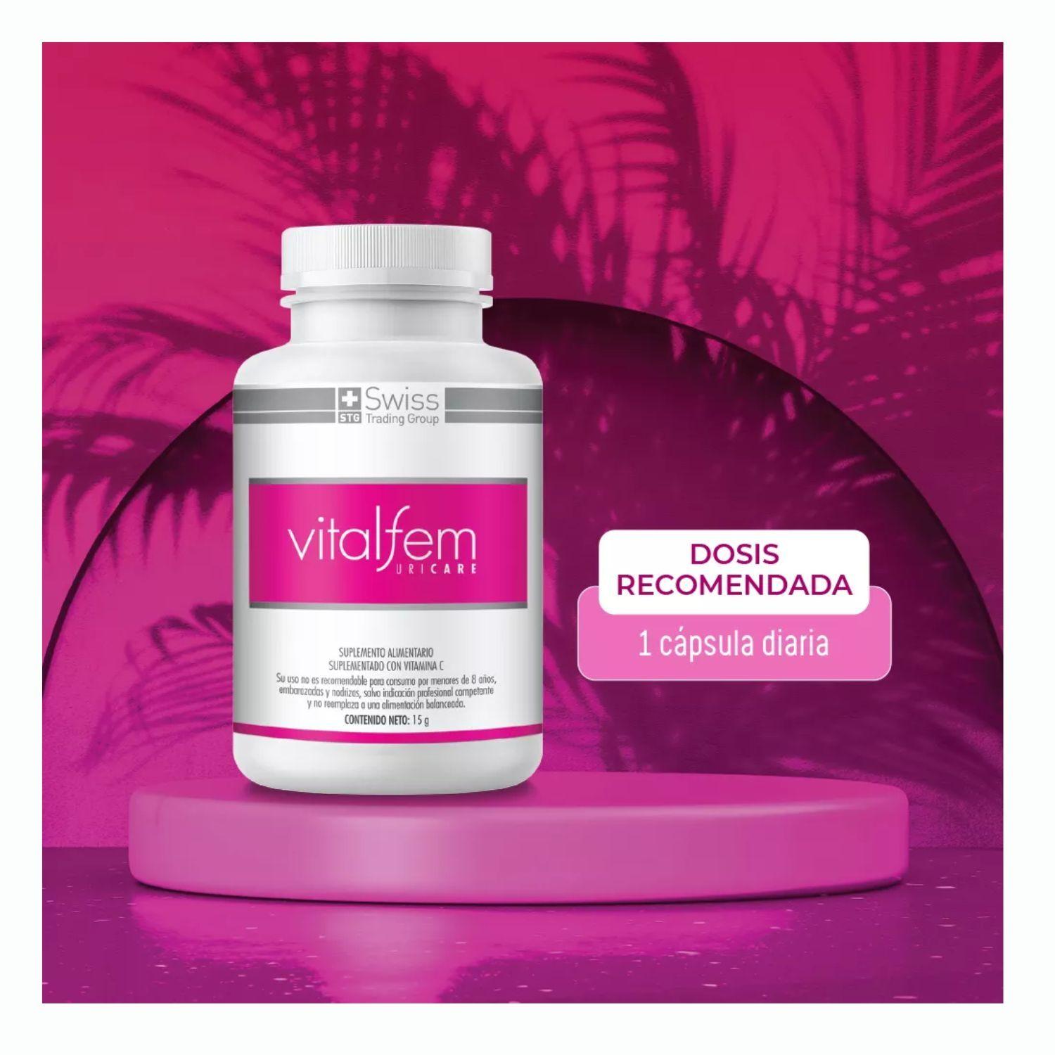 Suplemento Alimenticio Vitalfem Uricare Con Vitamina C Para la Buena Salud Urinaria 30 Capsulas-4
