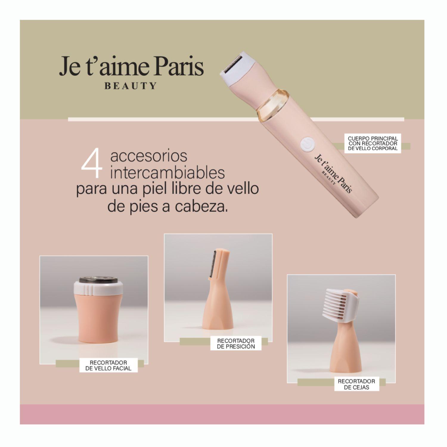 Maquina Depiladora Facial y Corporal Para Mujer Portatil Je T Aime Paris Beauty Con 4 Accesorios-2