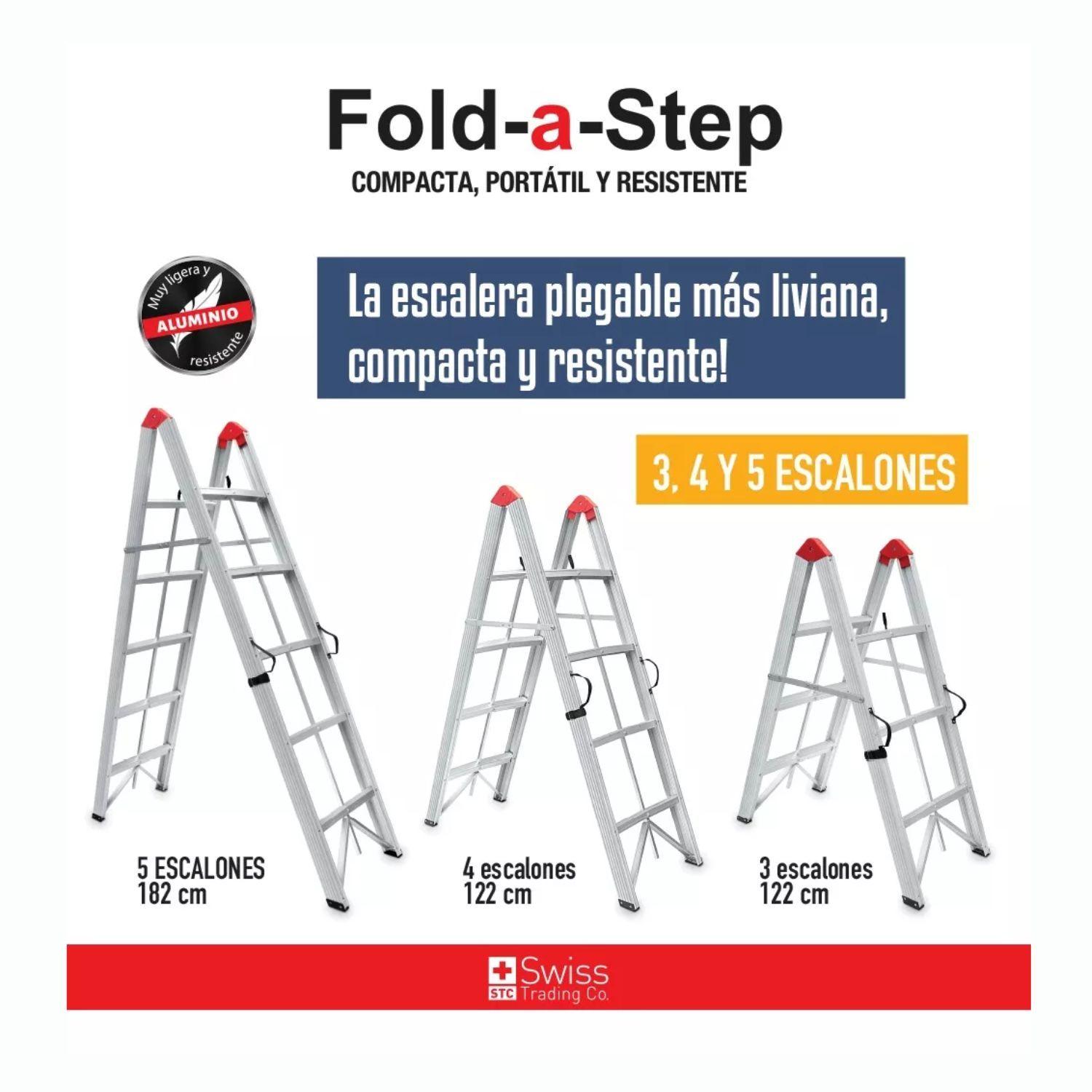 Escalera Plegable de Aluminio Multiproposito Fold A Step 5 Escalones-7