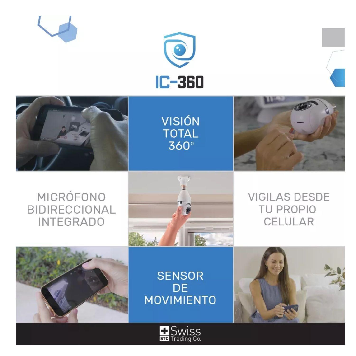 Camara De Seguridad por Celular IC-360 Inteligente con Sensor de Movimiento Microfono Integrado-3