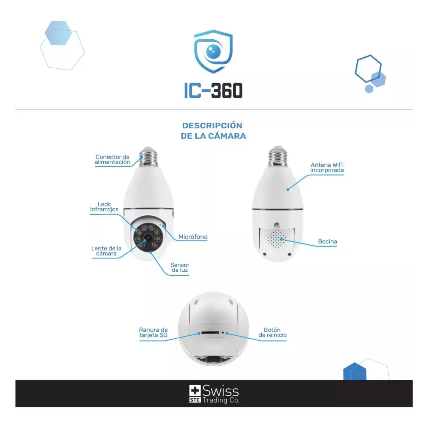 Camara De Seguridad por Celular IC-360 Inteligente con Sensor de Movimiento Microfono Integrado-5