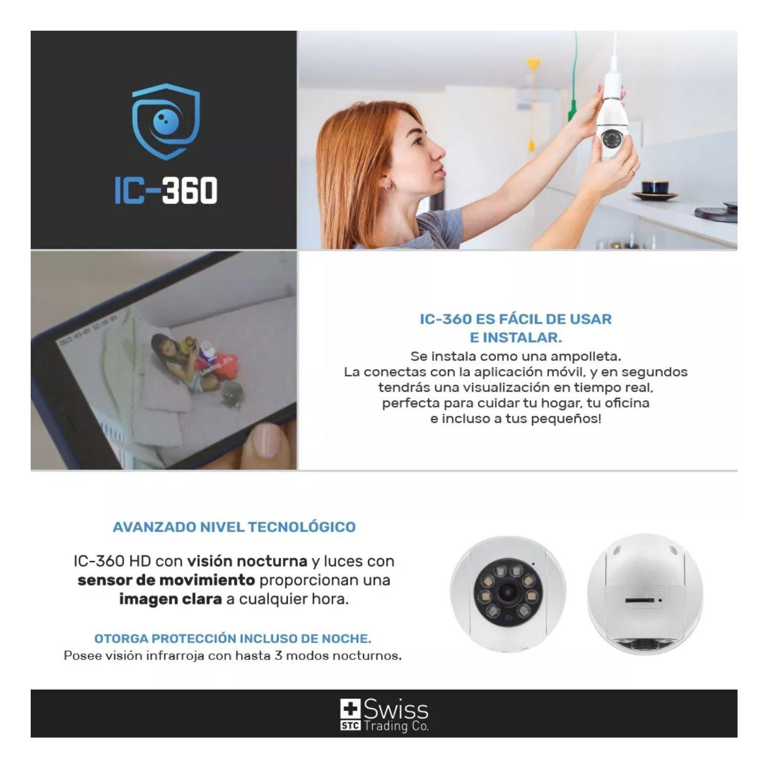 Camara De Seguridad por Celular IC-360 Inteligente con Sensor de Movimiento Microfono Integrado-7