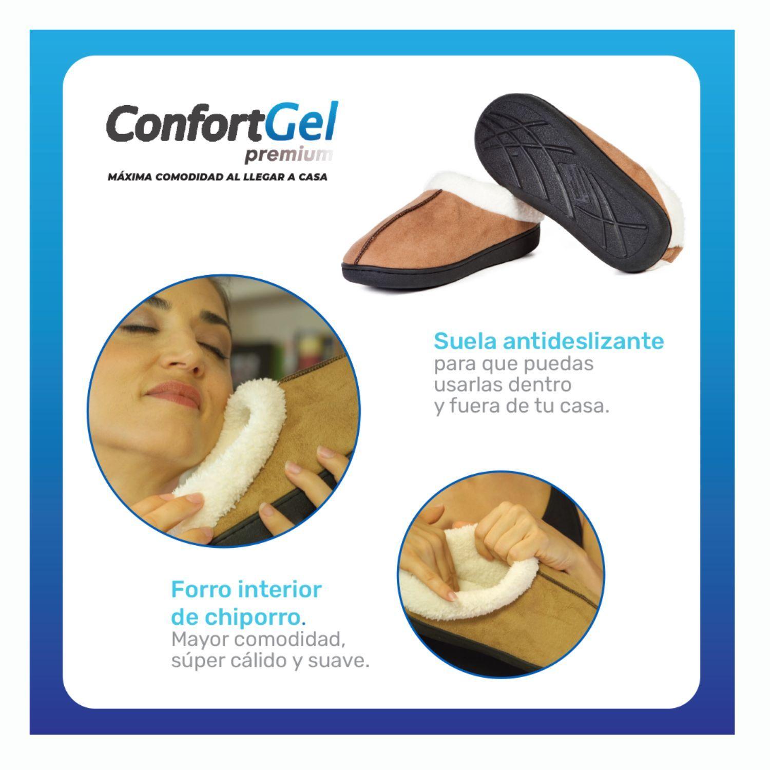 Pantuflas Confort Gel Premium Azul Comodas Para el Buen Descanso-4