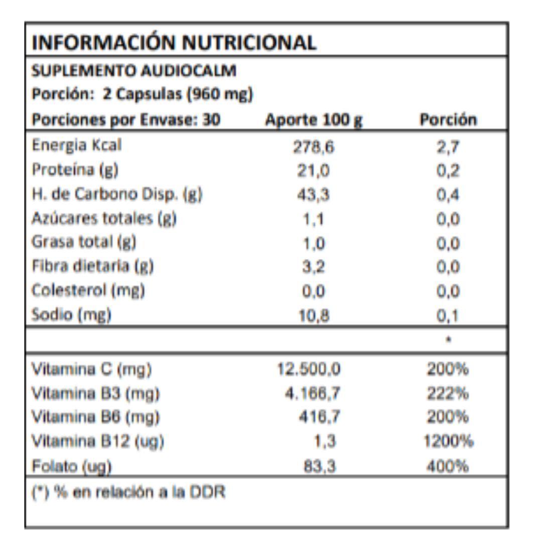 Suplemento Natural Tinnitus Audio Calm Salud Auditiva Alivio Oidos-3