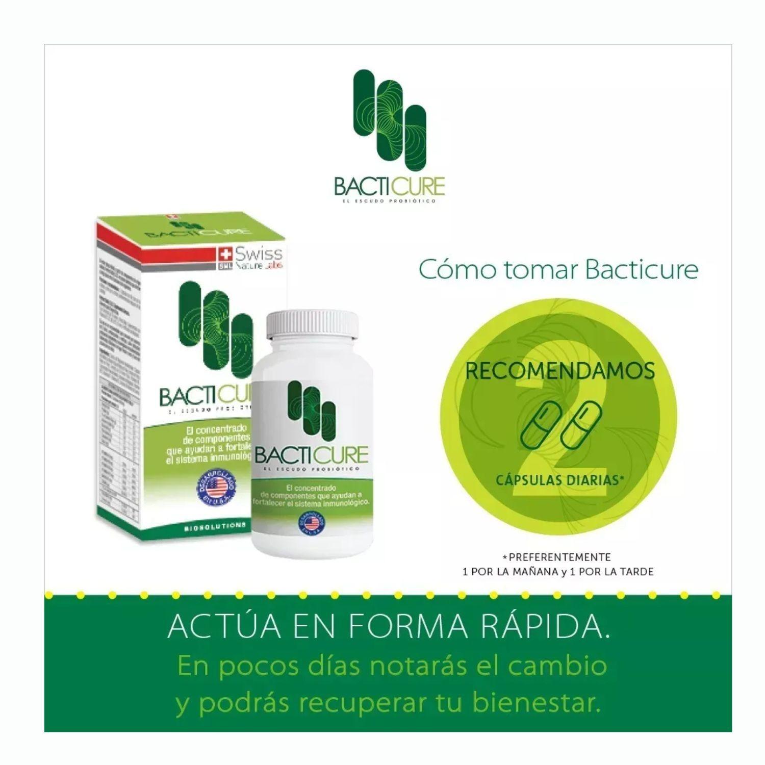 Complejo Natural de Probioticos Bacticure 180 Capsula Salud Intestinal-5