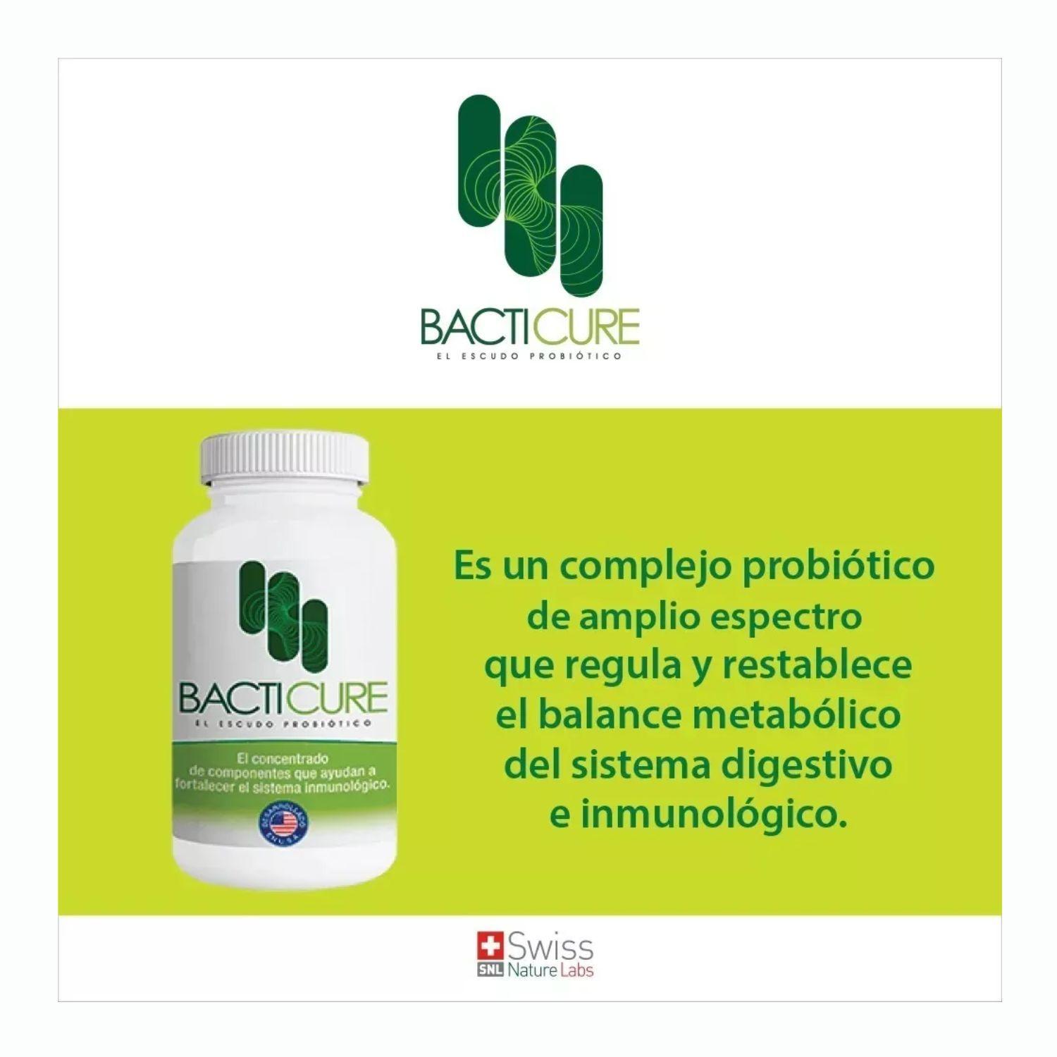Complejo Natural de Probioticos Bacticure 180 Capsula Salud Intestinal-6