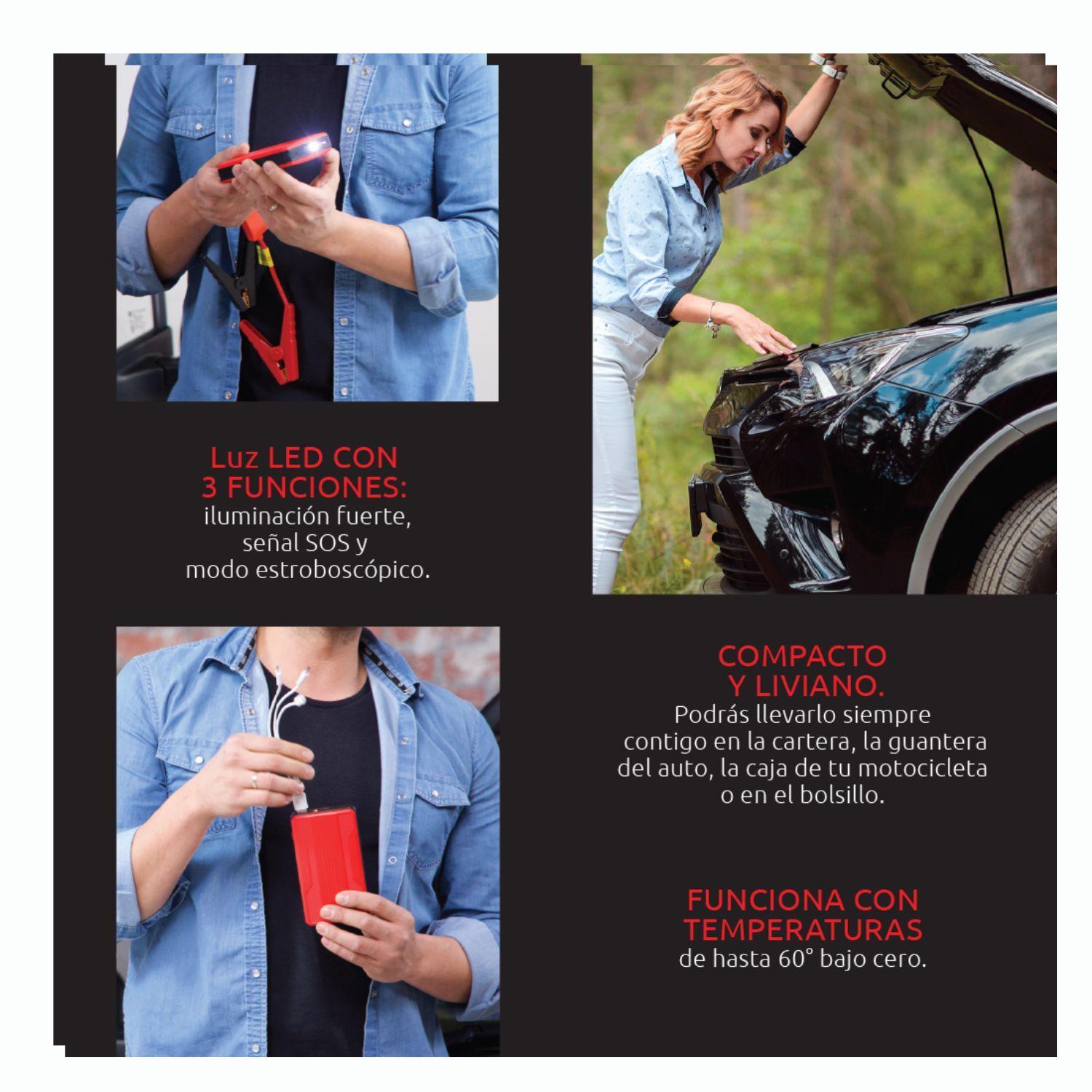 Partidor de Bateria para Autos Portatil Power Bank 12v con Linterna-6