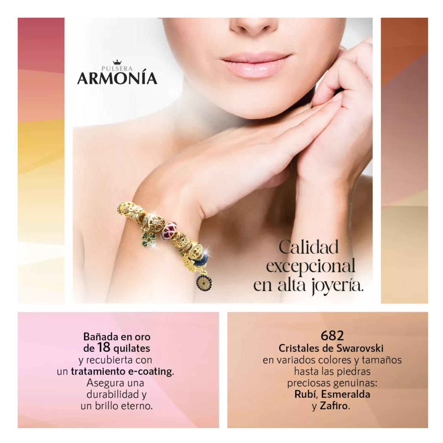 Pulsera Armonía Con 18 Dijes de Oro de 18 Quilates Para Mujer-2