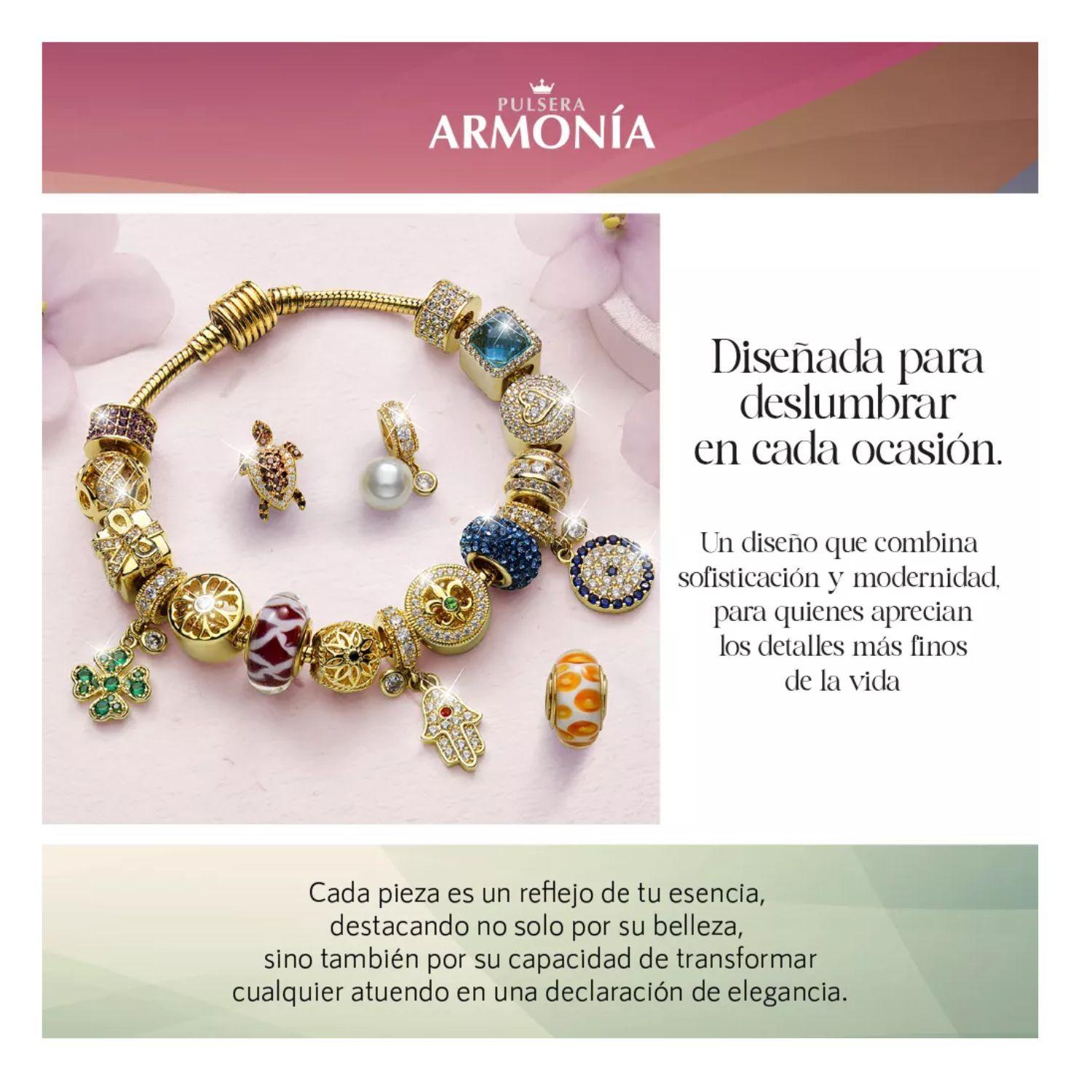 Pulsera Armonía Con 18 Dijes de Oro de 18 Quilates Para Mujer-4