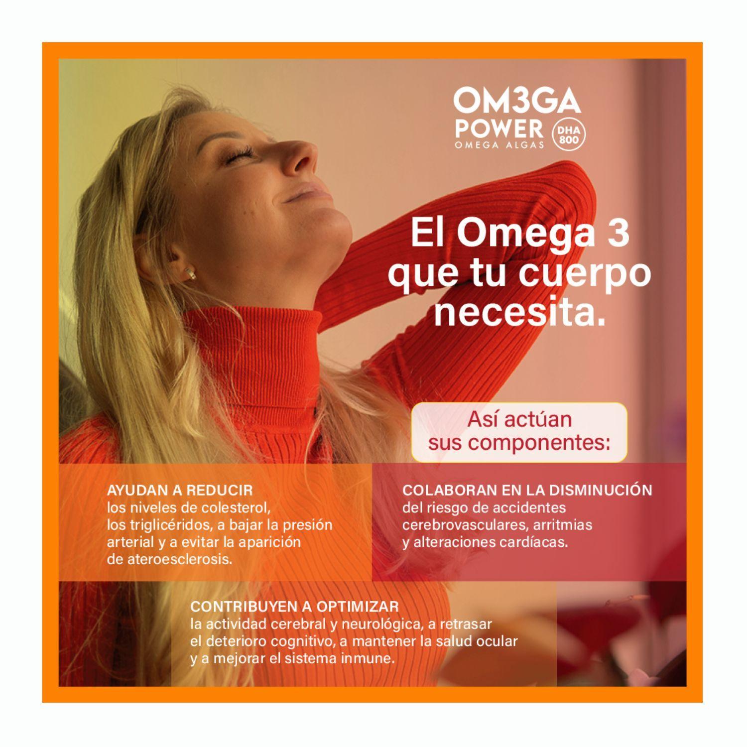 Pack 3 Suplemento Omega 3 Algas Marinas Reduce Colesterol DHA 800 mlg -4