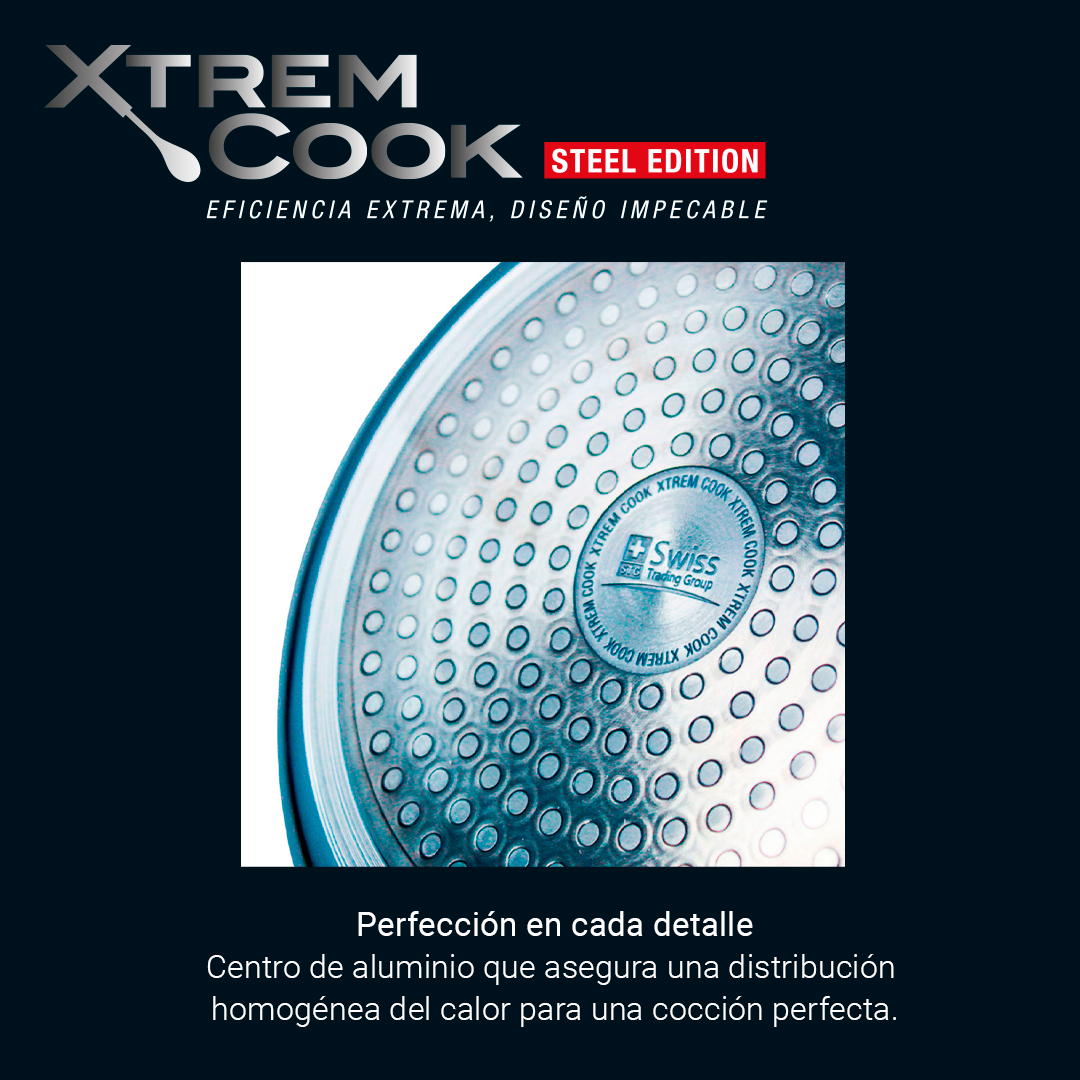 Bateria de Cocina Xtrem Cook Steel De Acero Inoxidable Antiadherente Libre de BPA Cocina Induccion-2