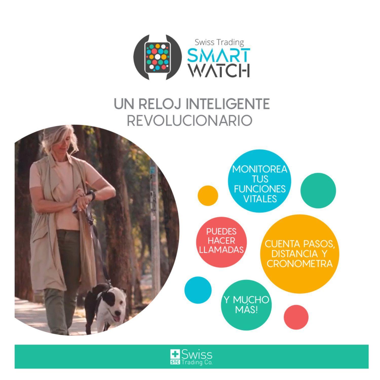 Swiss Trading Reloj Inteligente Smart Watch Multifuncion Con GPS Compatible con IOS y Android-2