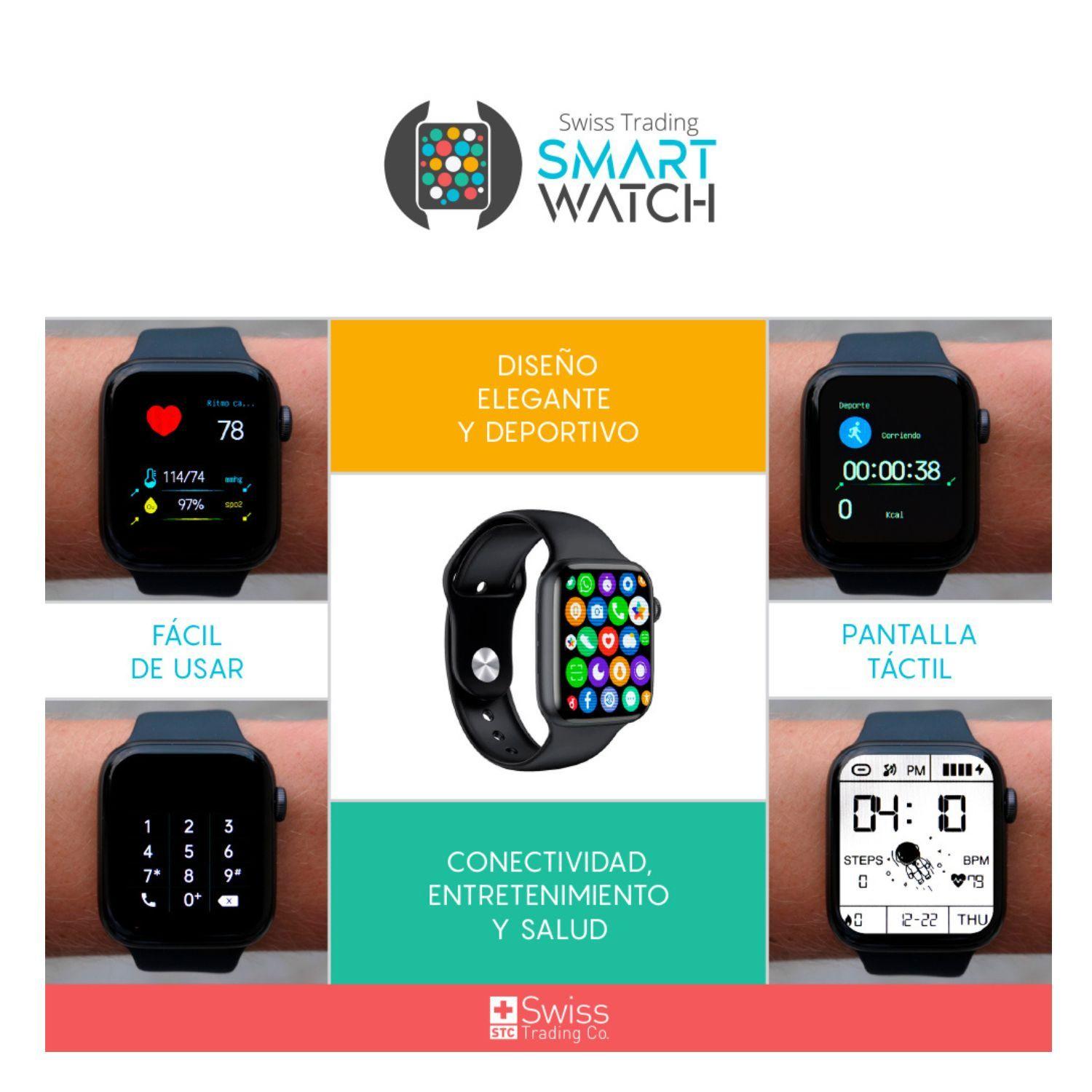 Swiss Trading Reloj Inteligente Smart Watch Multifuncion Con GPS Compatible con IOS y Android-4