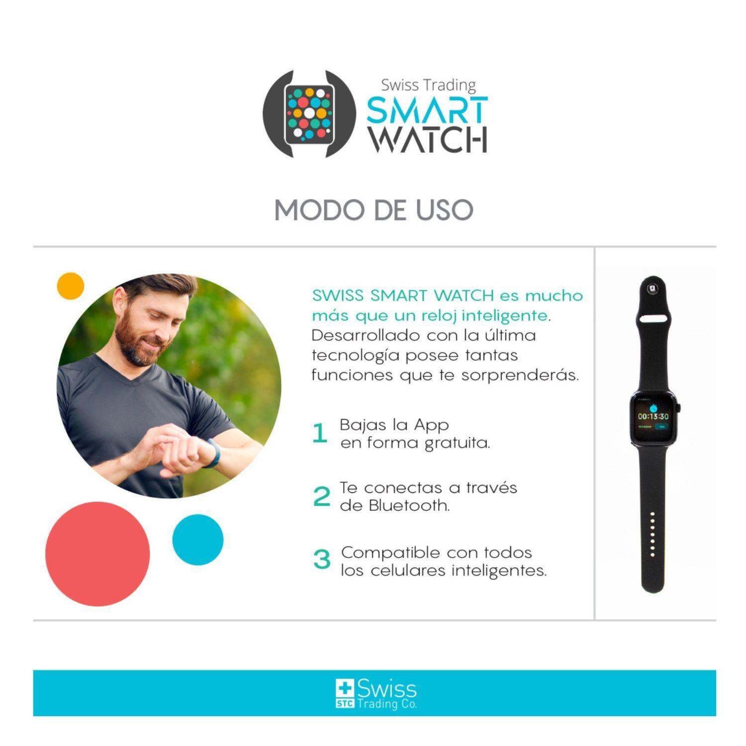 Swiss Trading Reloj Inteligente Smart Watch Multifuncion Con GPS Compatible con IOS y Android-6