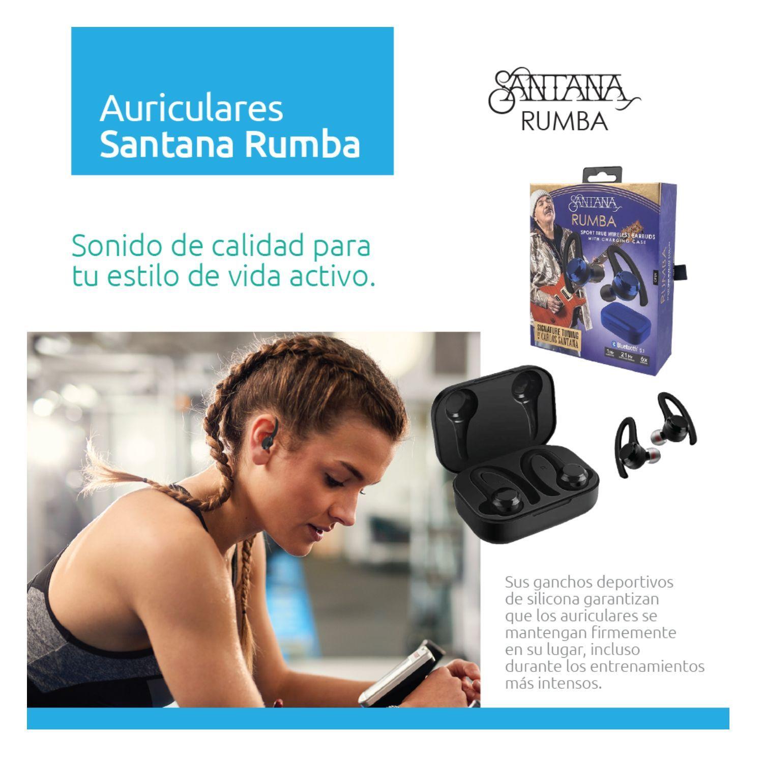 Auriculares In Ear Deportivos Inalambricos Santana Rumba con Cargador-3