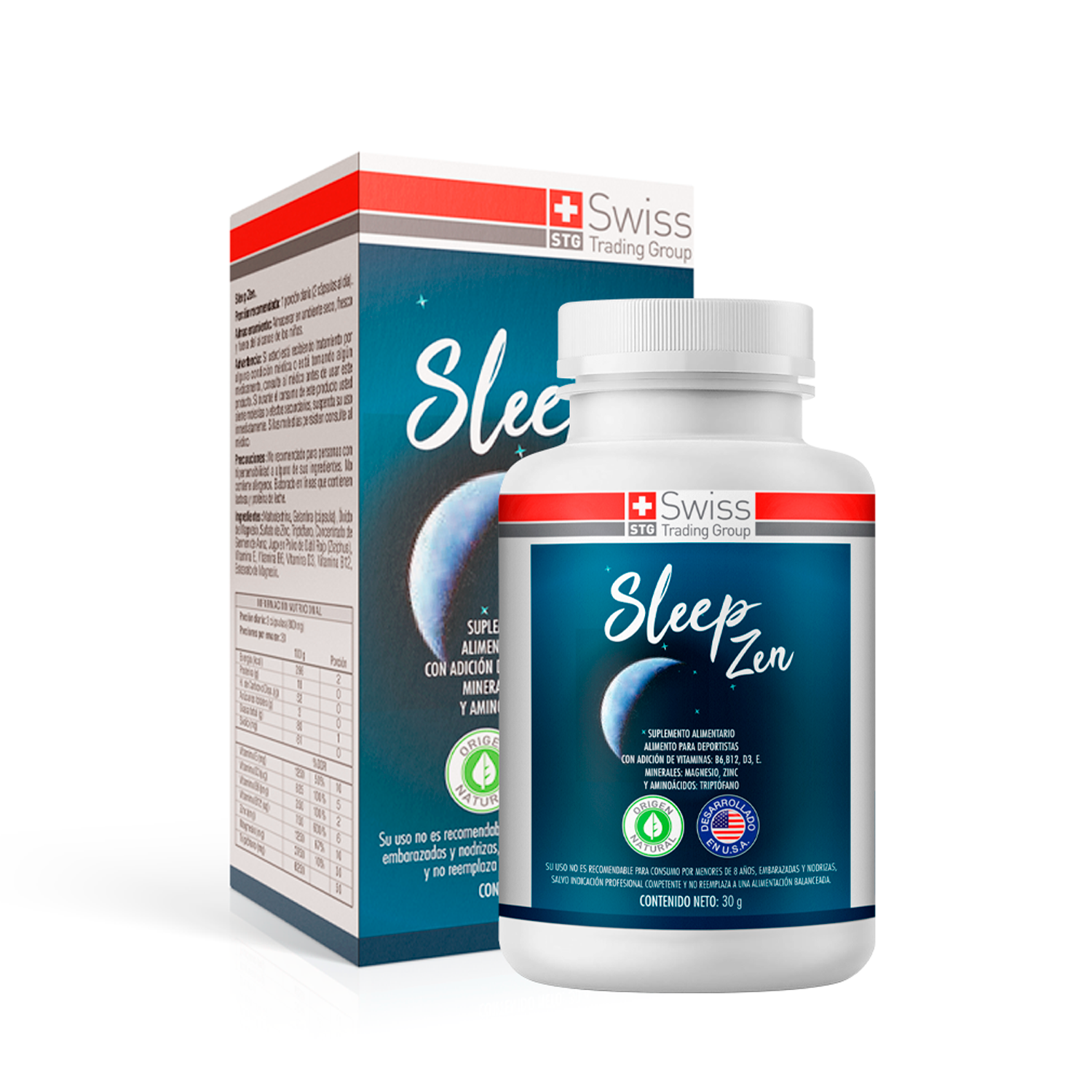 Suplemento Alimenticio Sleep Zen Con Magnesio Vitaminas B6 y B12 Contra el Insomio 60 caps-2