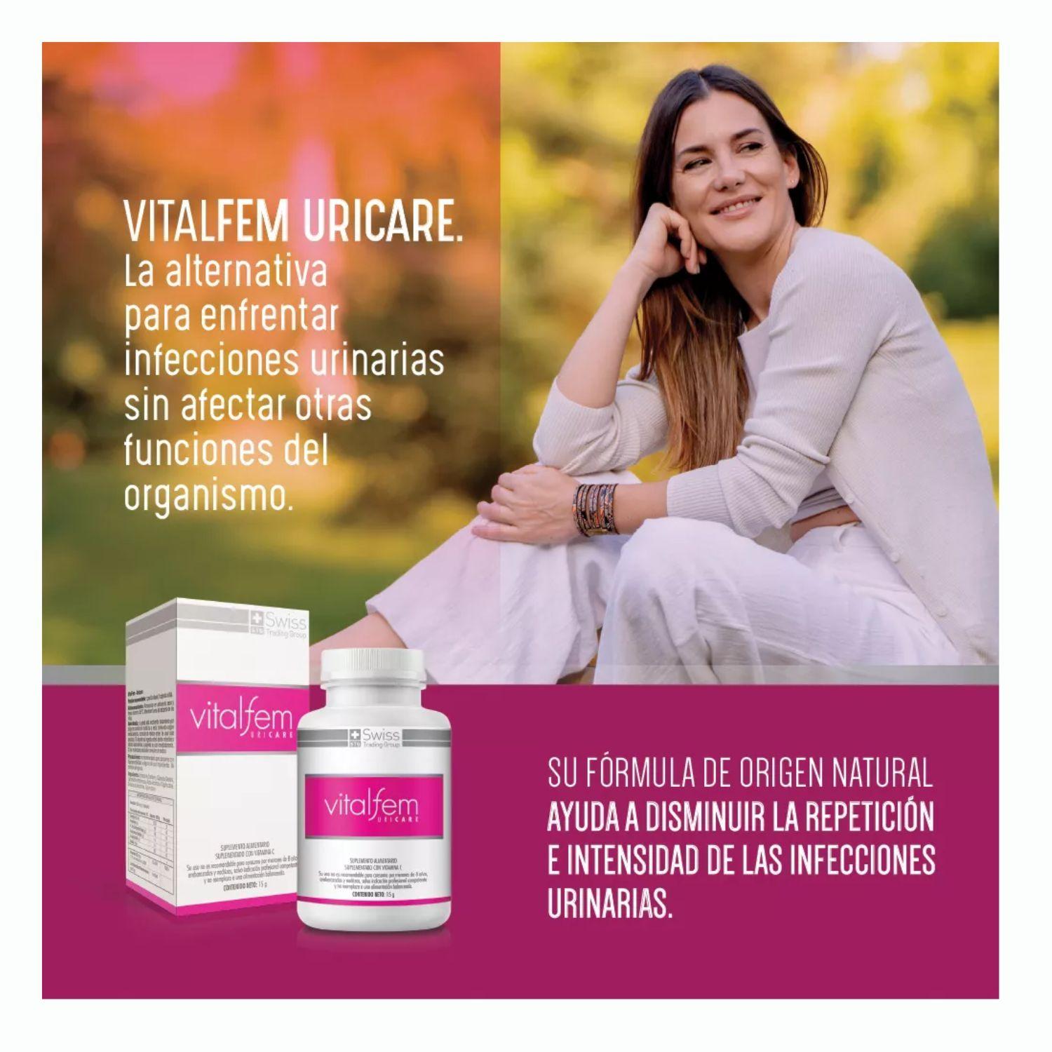 Suplemento Alimenticio Vitalfem Uricare Con Vitamina C Para la Buena Salud Urinaria 90 Capsulas-3