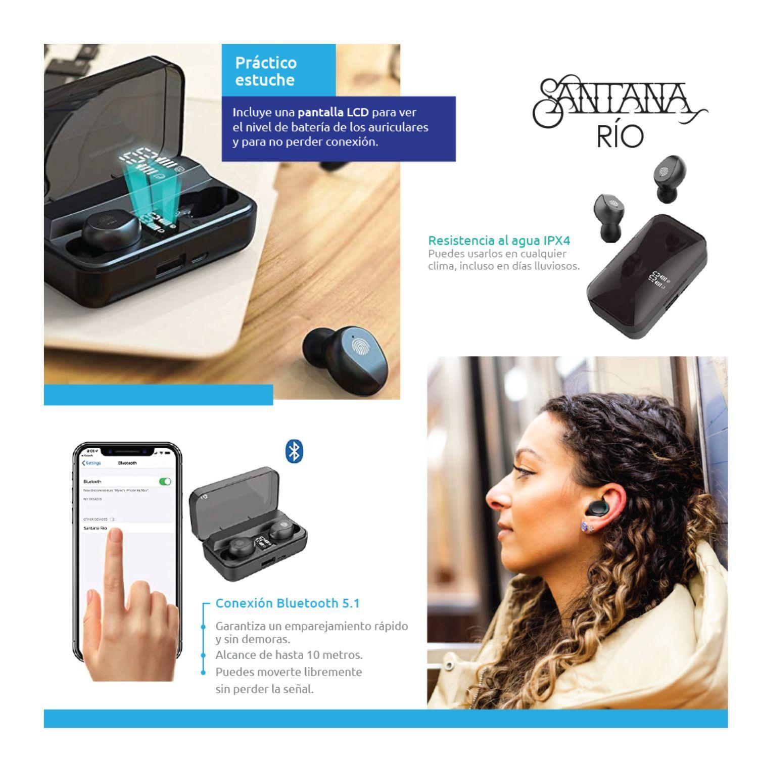Auriculares In Ear Inalambricos Santana Rio con Cargador-3