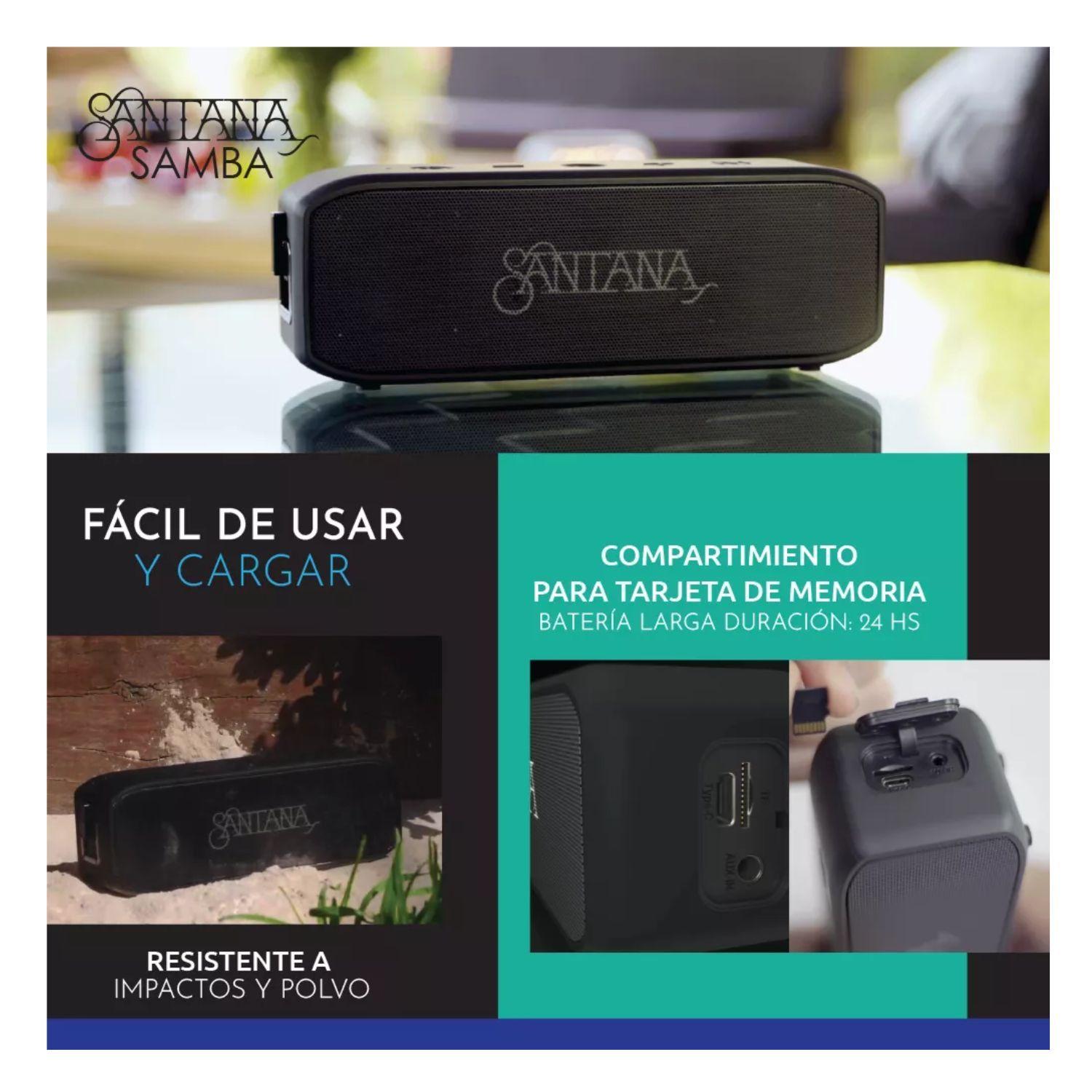 Pack 2 Parlantes Portatil Santana Samba Bluetooth 5.3 Resistente Agua-2