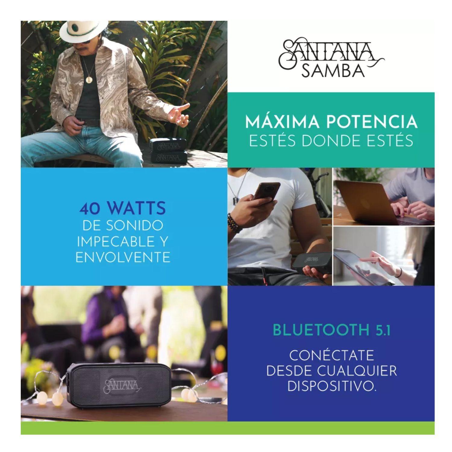 Pack 2 Parlantes Portatil Santana Samba Bluetooth 5.3 Resistente Agua-4
