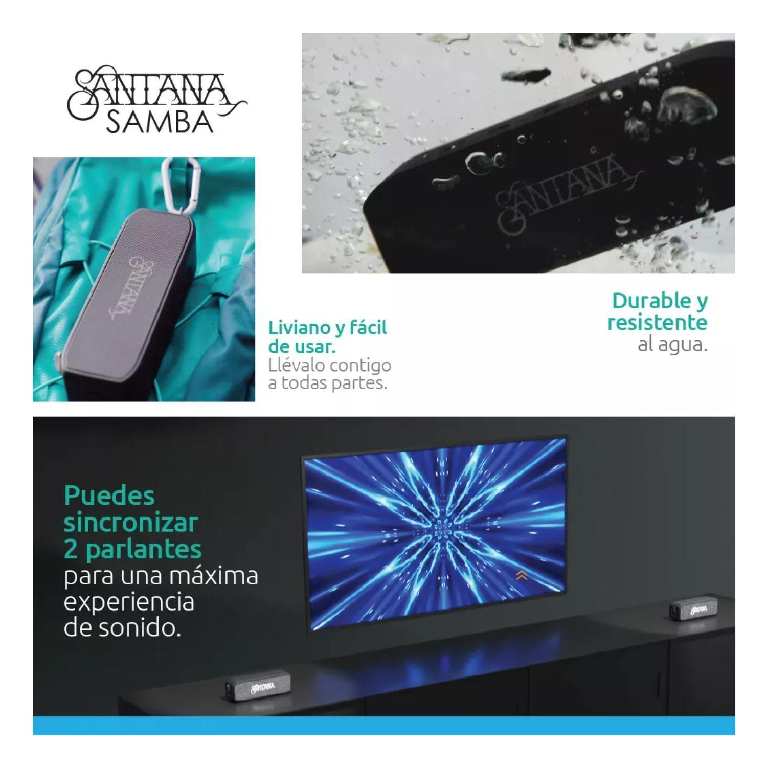 Pack 2 Parlantes Portatil Santana Samba Bluetooth 5.3 Resistente Agua-5